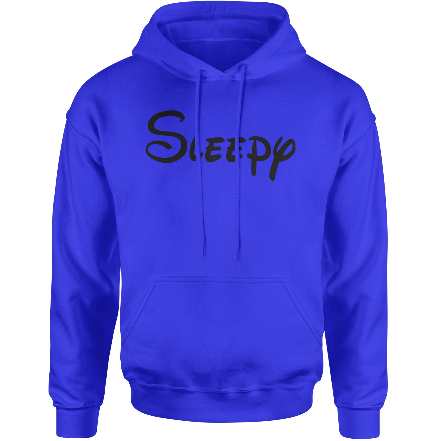 Sleepy - 7 Dwarfs Costume Adult Hoodie Sweatshirt Royal Blue