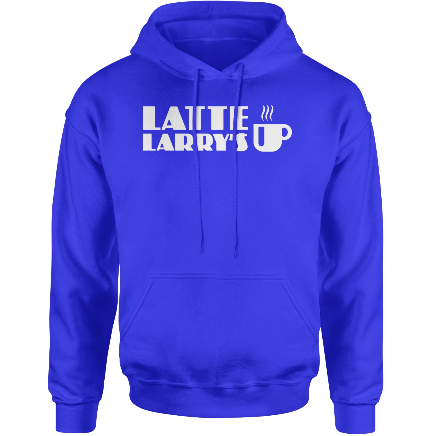 Latte Larry's Enthusiastic Coffee Adult Hoodie Sweatshirt Royal Blue