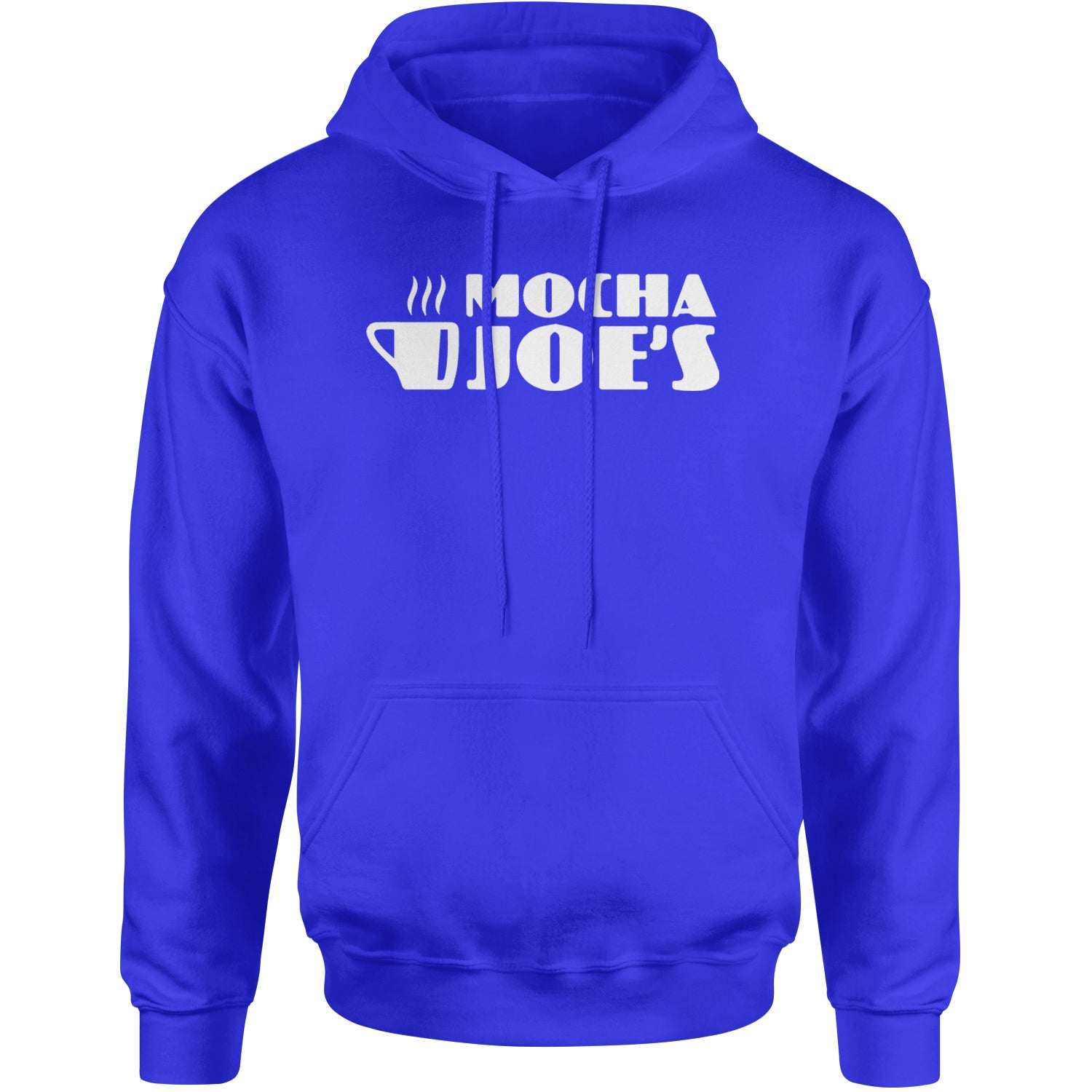 Mocha Joe's Enthusiastic Coffee Adult Hoodie Sweatshirt Royal Blue