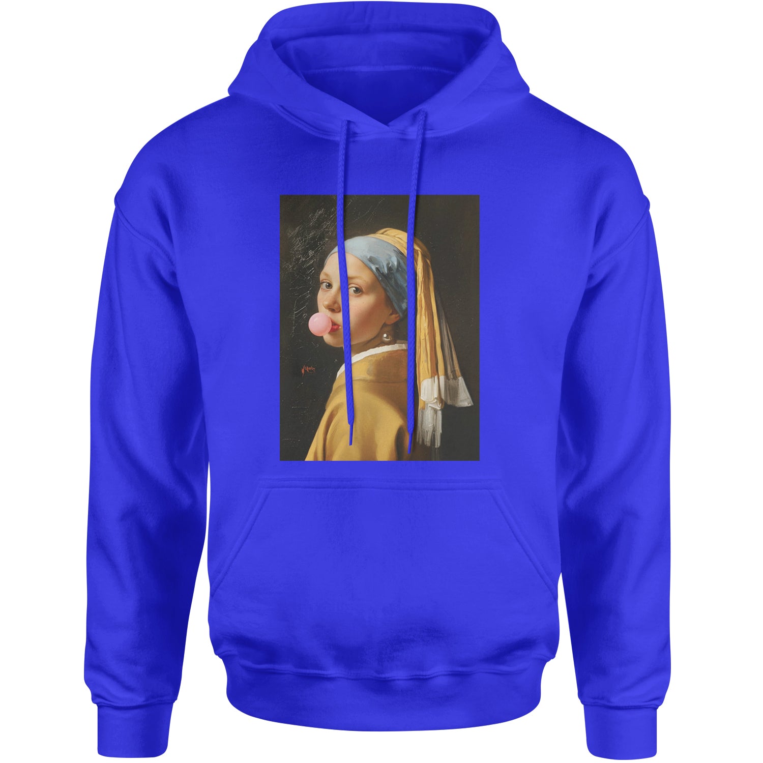 Girl with a Pearl Earring Bubble Gum Contemporary Art Adult Hoodie Sweatshirt Royal Blue