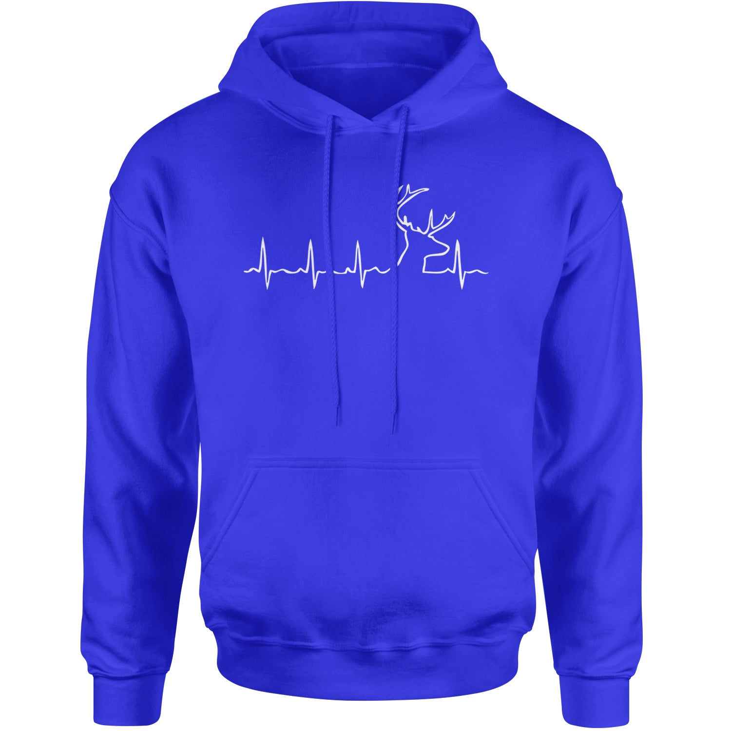 Hunting Heartbeat Deer Hunter Buck Stag Antlers  Adult Hoodie Sweatshirt Royal Blue