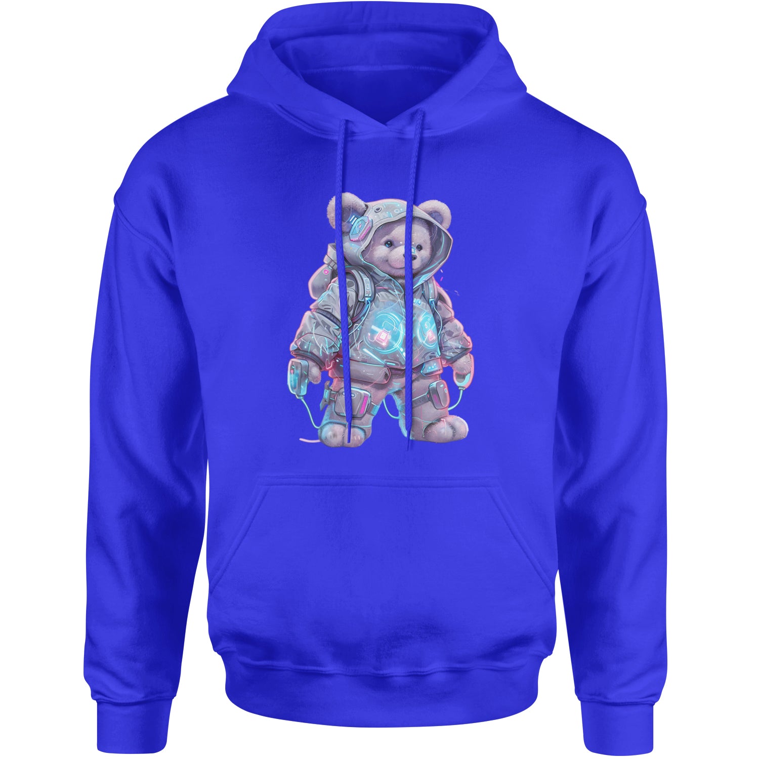 Cyberpunk Adventure Urban Graffiti Bear Adult Hoodie Sweatshirt Royal Blue