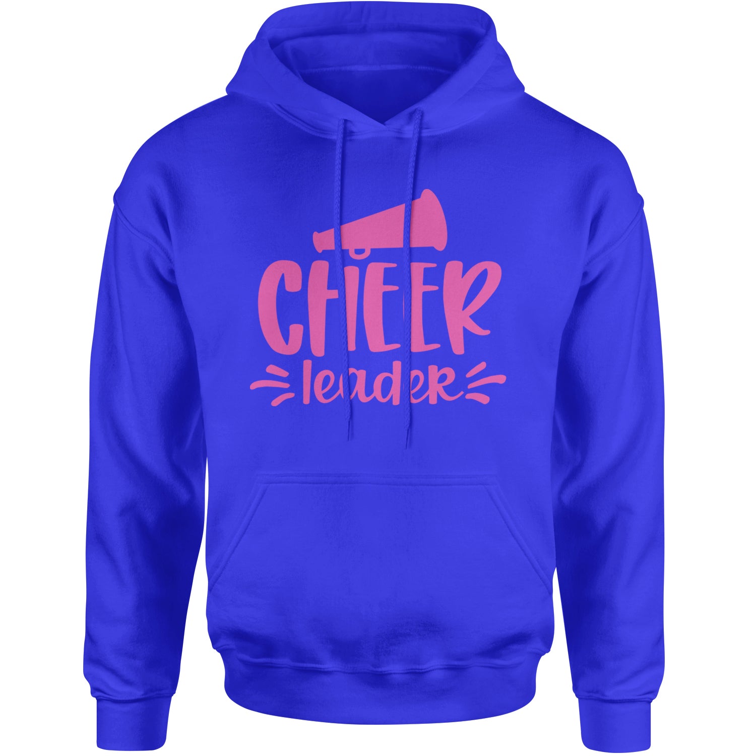 Cheerleader Bullhorn Adult Hoodie Sweatshirt Royal Blue