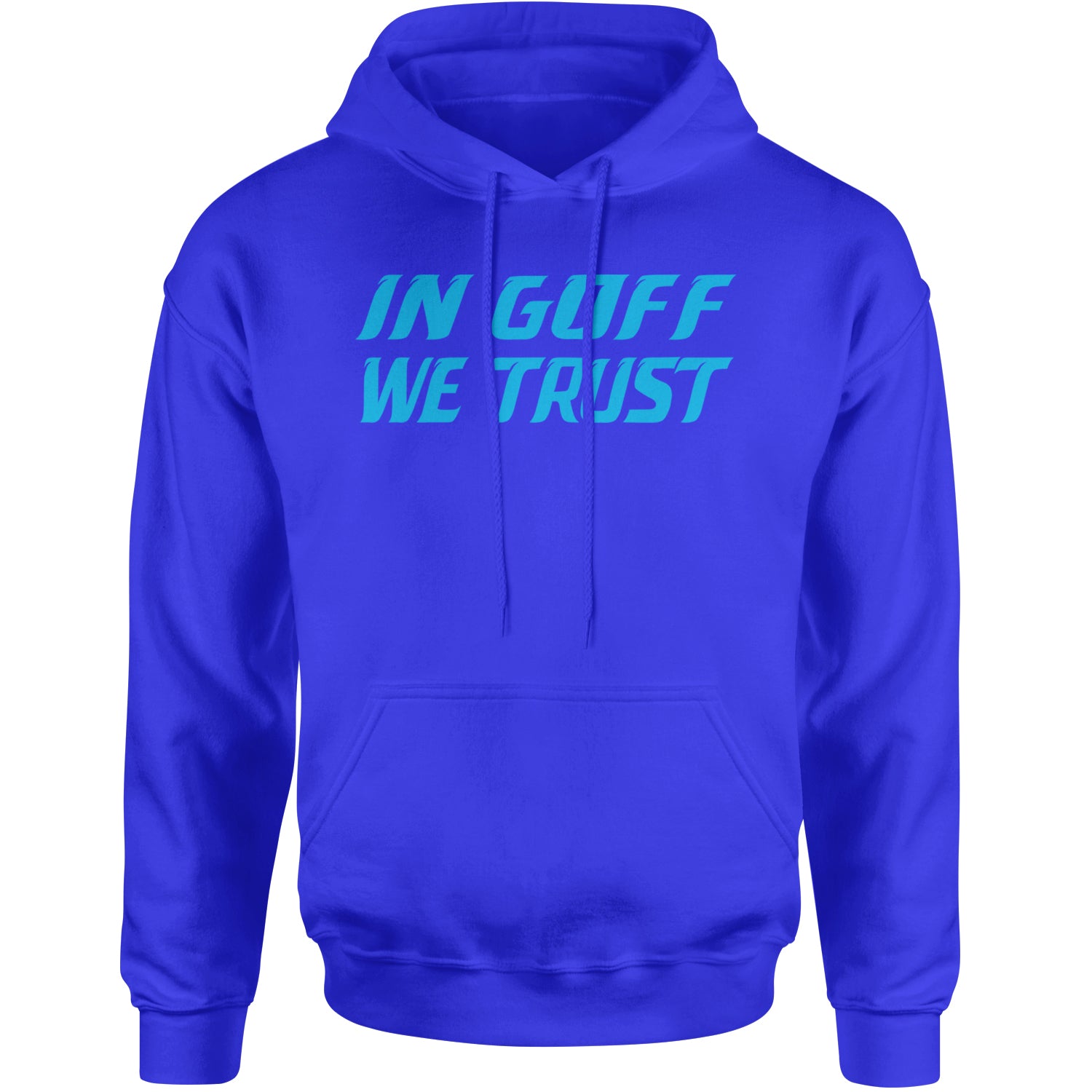 In Goff We Trust Detroit Adult Hoodie Sweatshirt Royal Blue