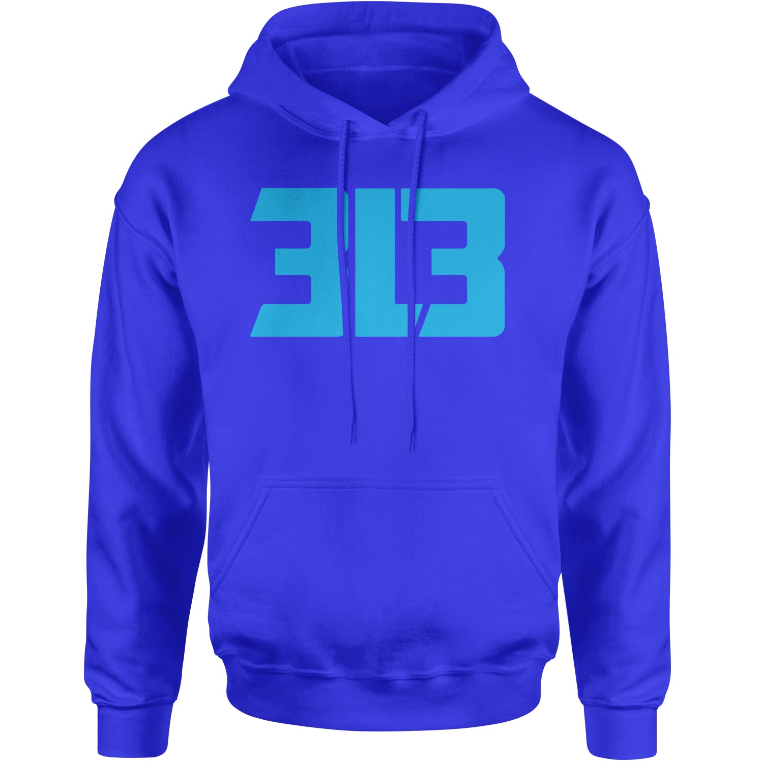 3L3 From The 313 Detroit Football Adult Hoodie Sweatshirt Royal Blue