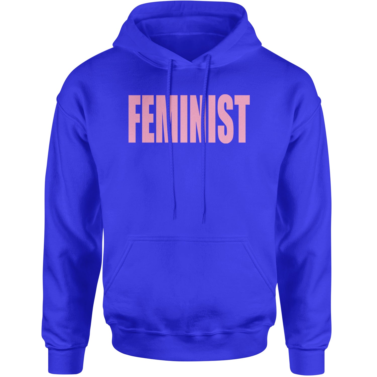 Feminist (Pink Print) Adult Hoodie Sweatshirt Royal Blue