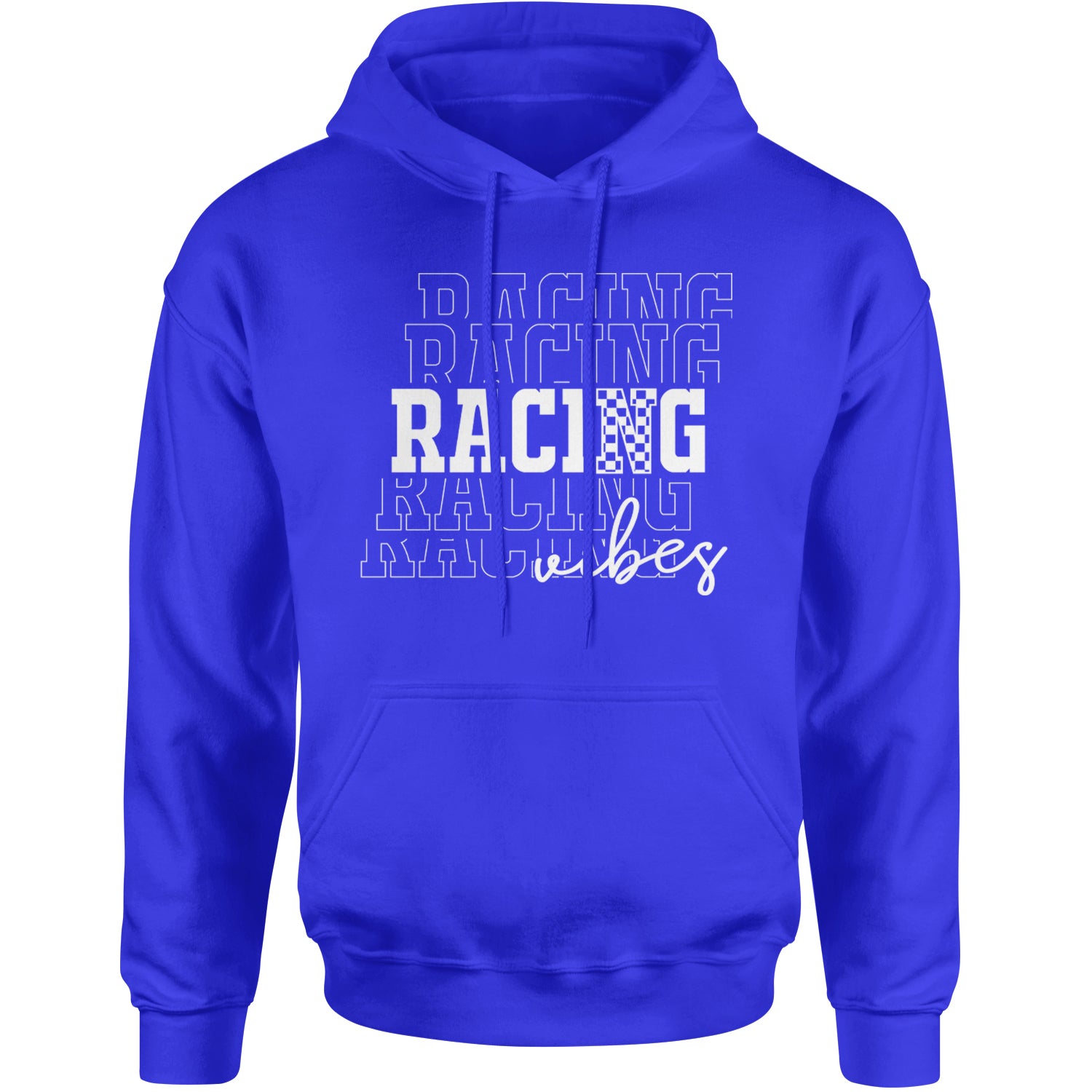 Racing Vibes Adult Hoodie Sweatshirt Royal Blue