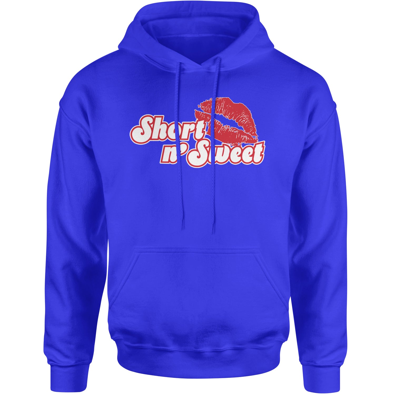 Short N' Sweet Red Lips Adult Hoodie Sweatshirt Royal Blue