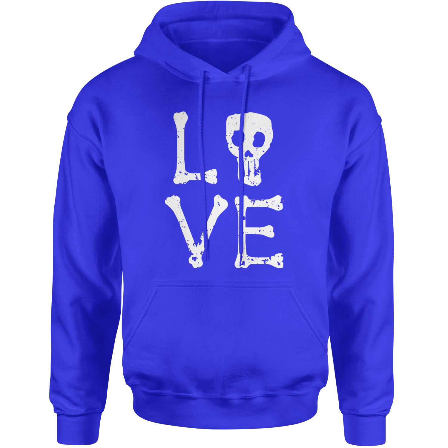 Love Skeleton Bones Adult Hoodie Sweatshirt Royal Blue