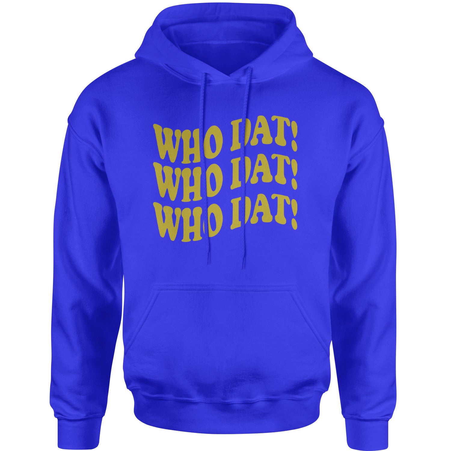 Who Dat Wavy Design Who Dat Nation Adult Hoodie Sweatshirt Royal Blue