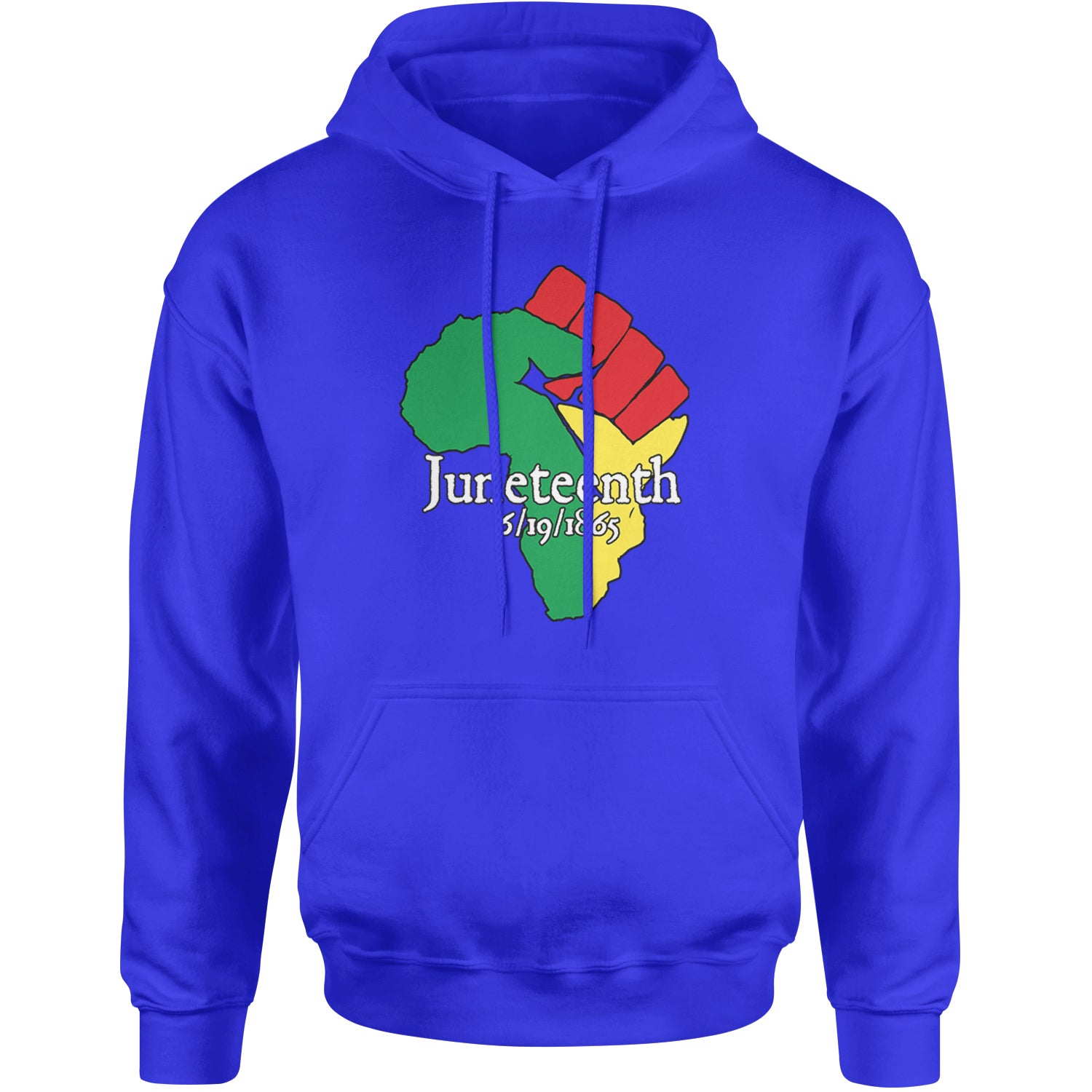 Juneteenth Raised Fist Africa Celebrate Emancipation Day Adult Hoodie Sweatshirt Royal Blue