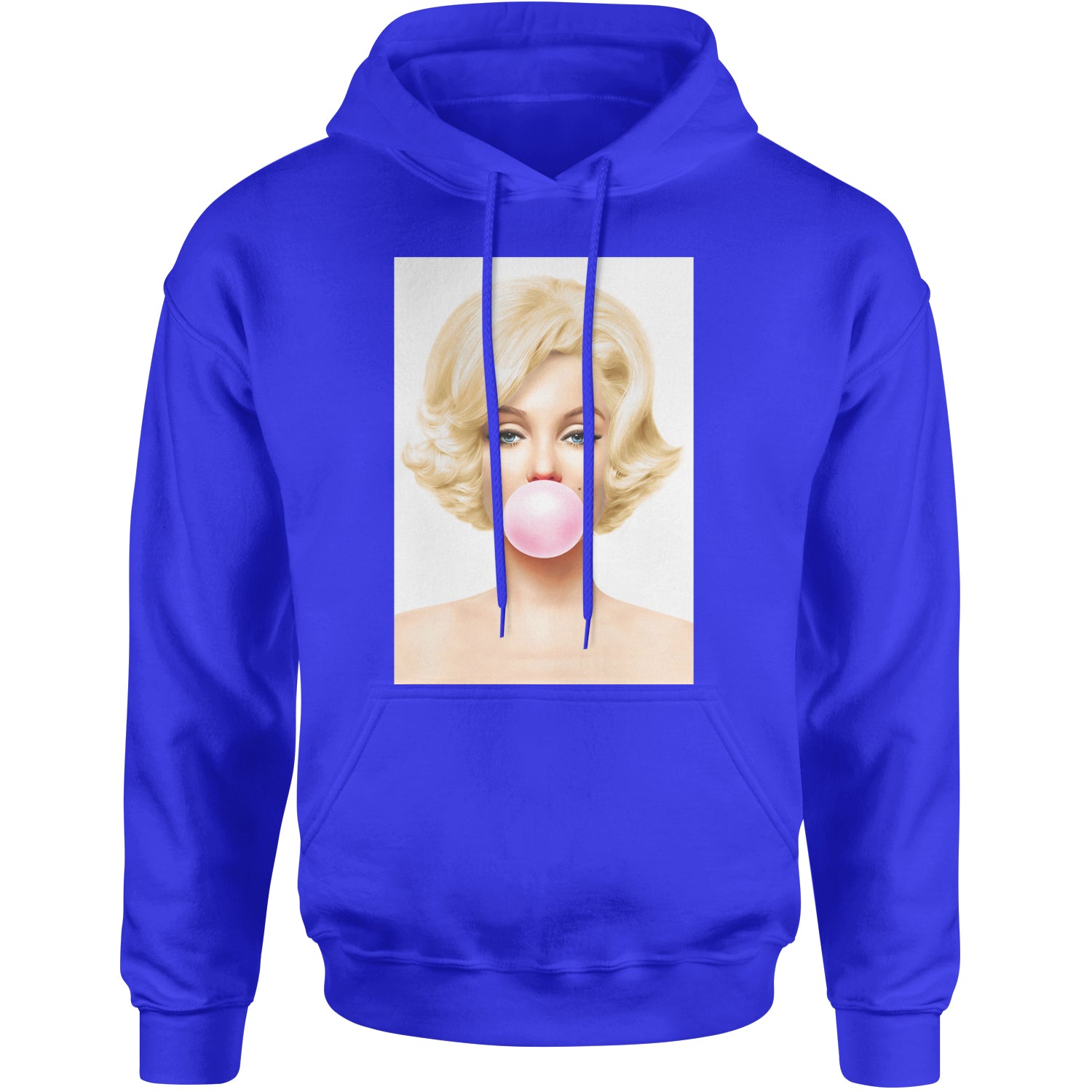 Ms. Monroe Pink Bubble Gum American Icon Adult Hoodie Sweatshirt Royal Blue