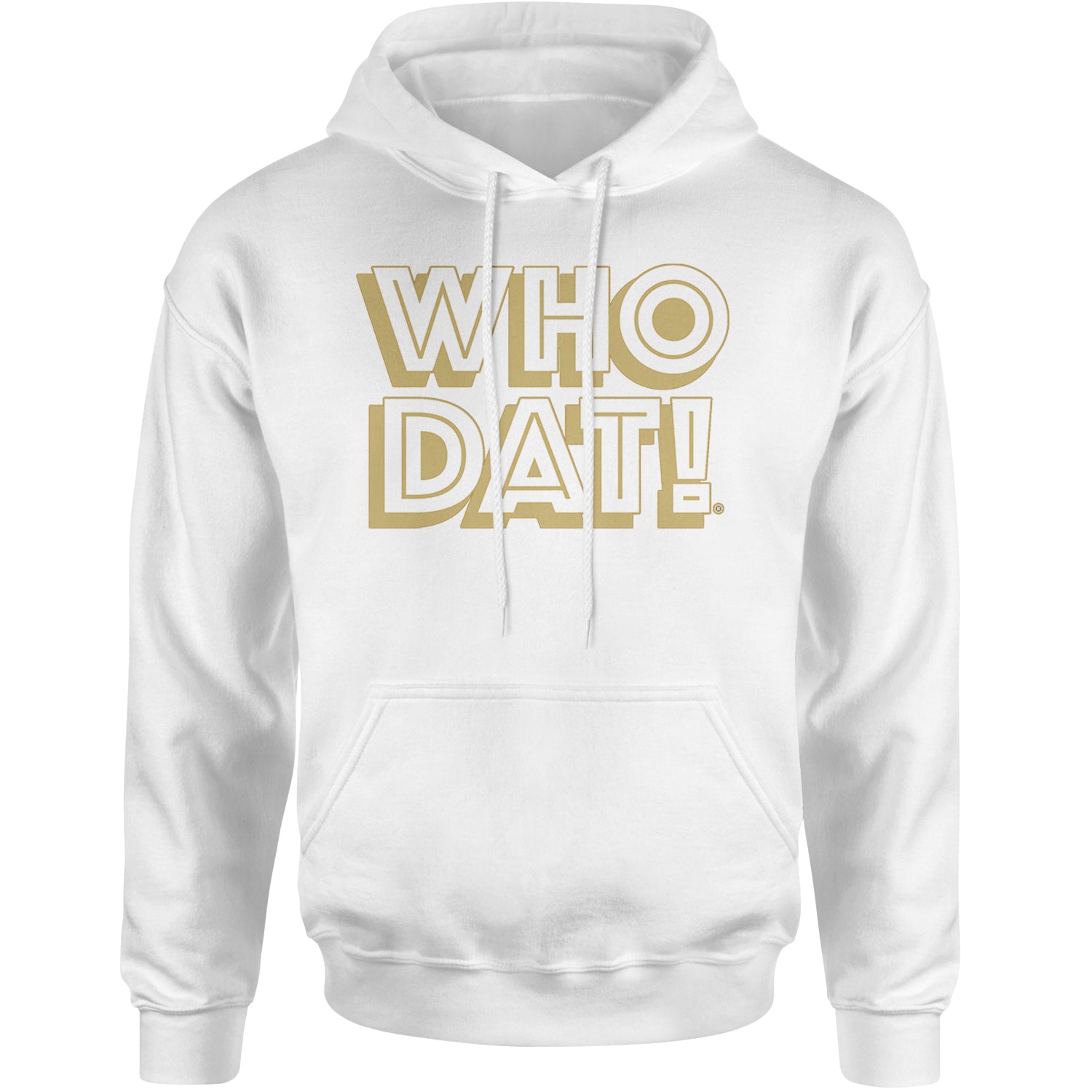 Who Dat Nation Big Bold New Orleans Adult Hoodie Sweatshirt White