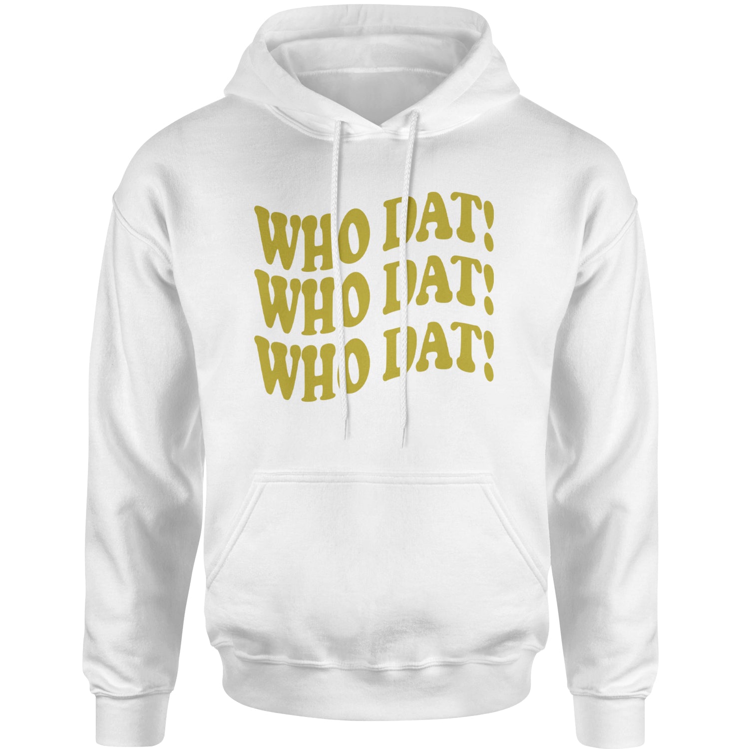 Who Dat Wavy Design Who Dat Nation Adult Hoodie Sweatshirt White