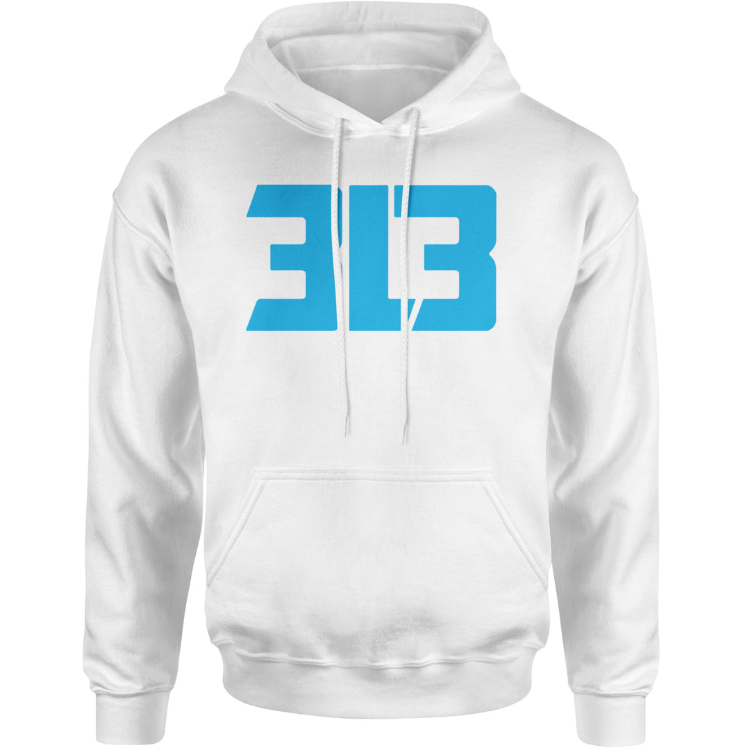 3L3 From The 313 Detroit Football Adult Hoodie Sweatshirt White