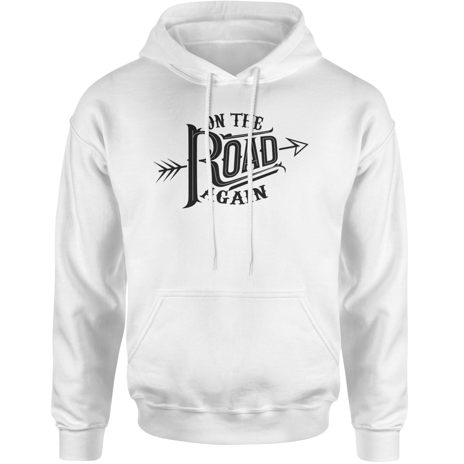 On The Road Again Hippy Country Music Adult Hoodie Sweatshirt White