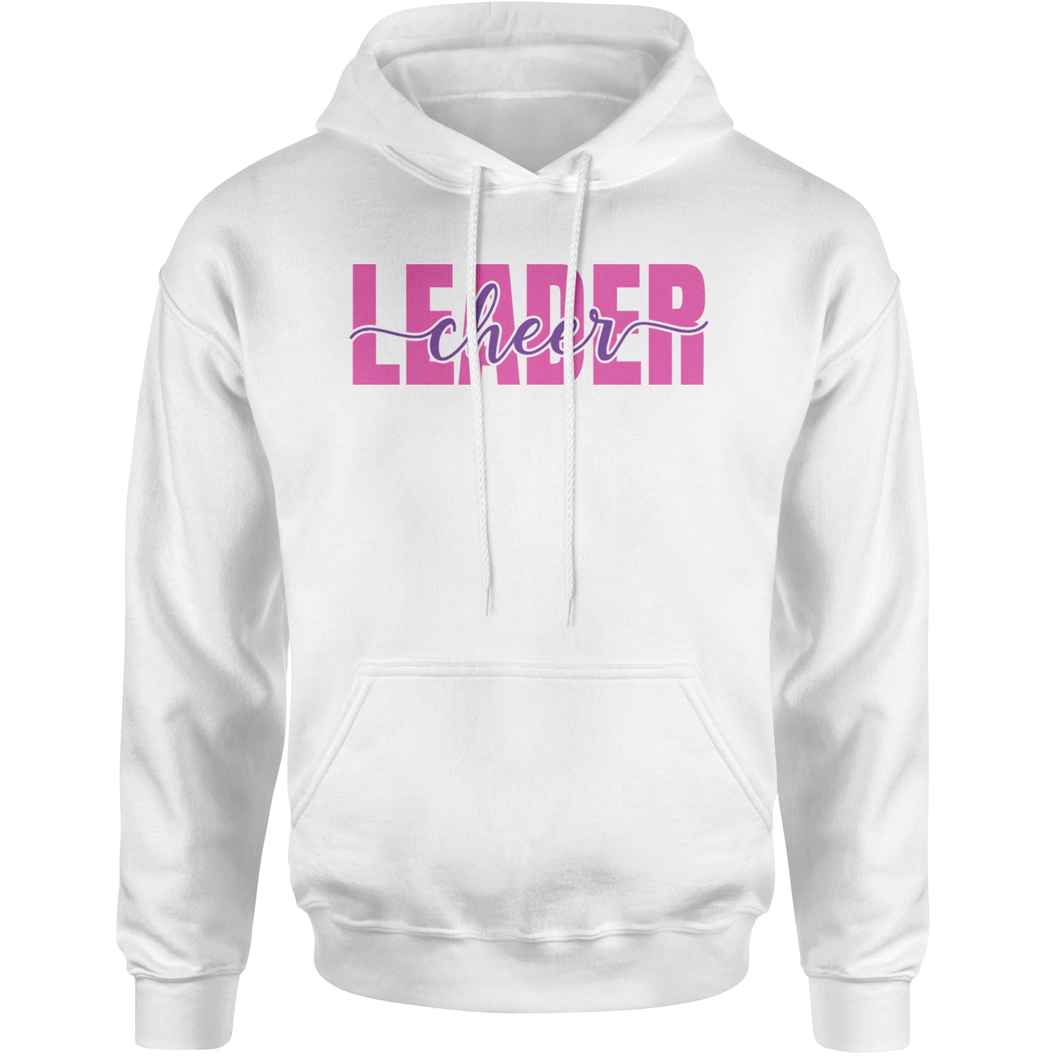 Cheerleader Script Style Adult Hoodie Sweatshirt White