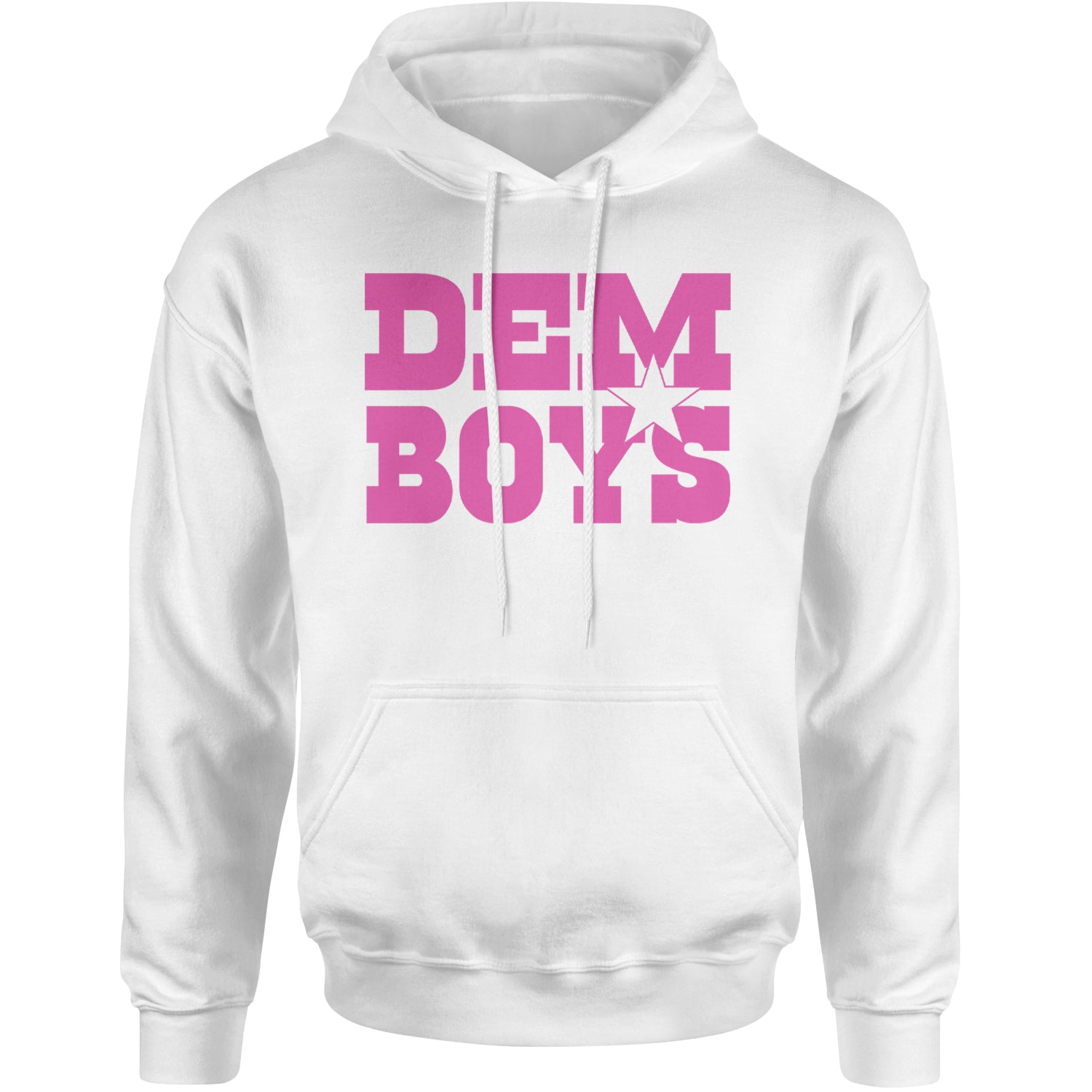 Dem Boys Hot Pink Dallas  Adult Hoodie Sweatshirt White