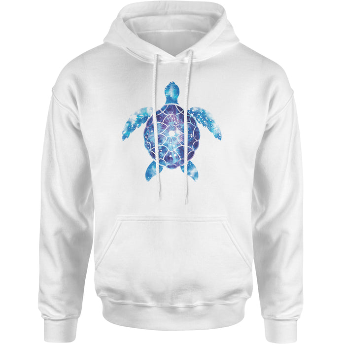 Expression Tees Ocean Aura Tie-Dye Sea Turtle Adult Hoodie, 50% Cotton 50% Polyester Fleece