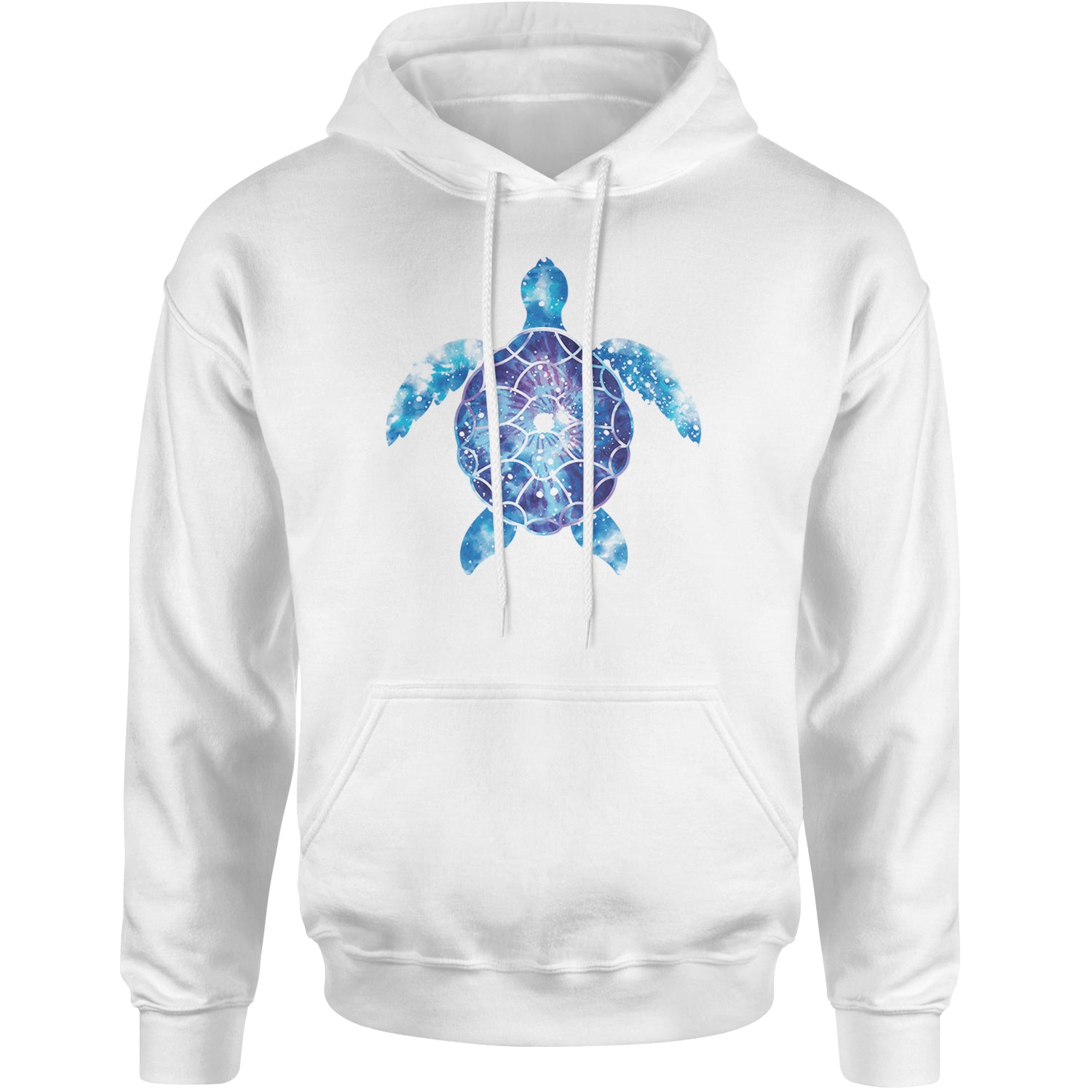 Ocean Aura Tie-Dye Sea Turtle Adult Hoodie Sweatshirt White