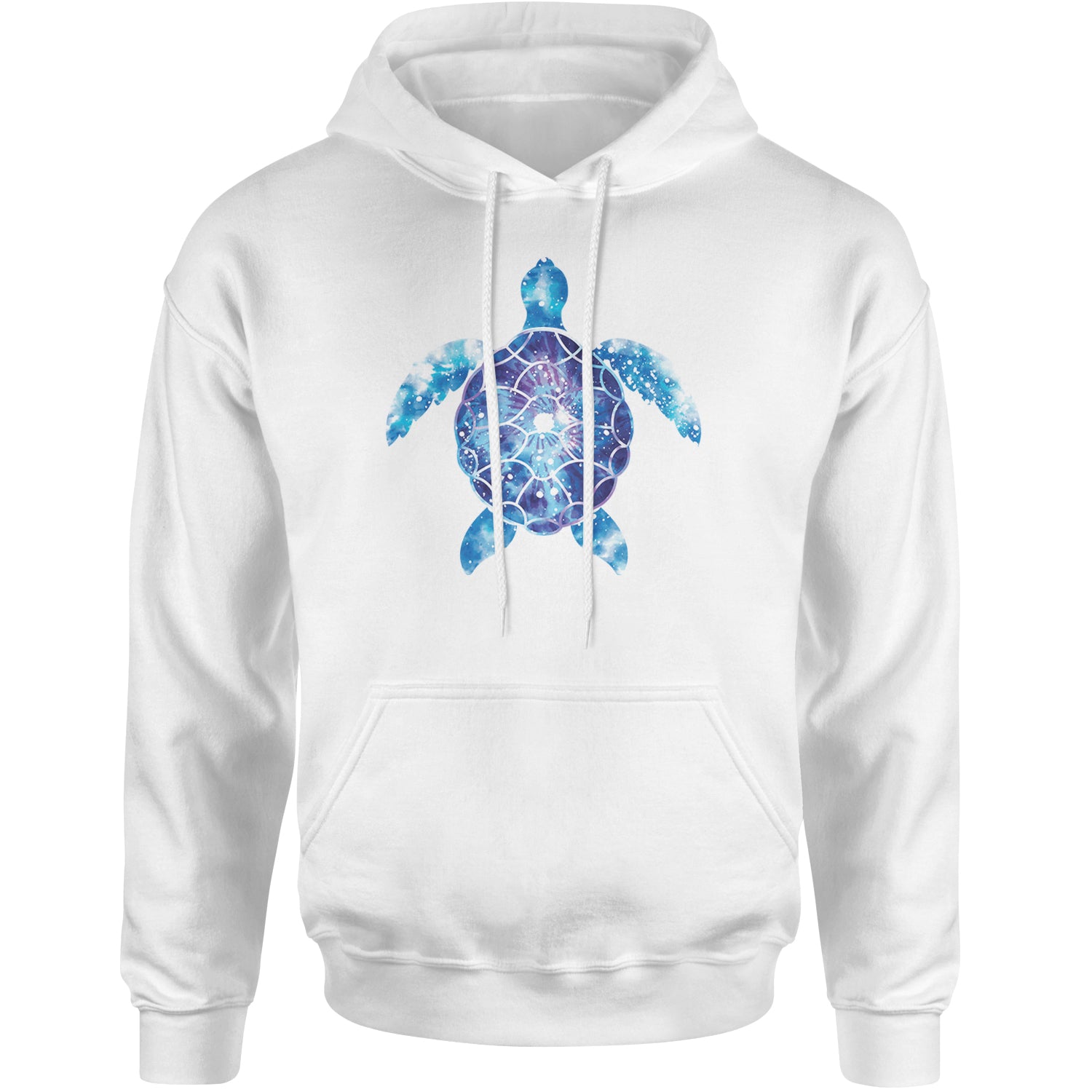 Ocean Aura Tie-Dye Sea Turtle Adult Hoodie Sweatshirt White