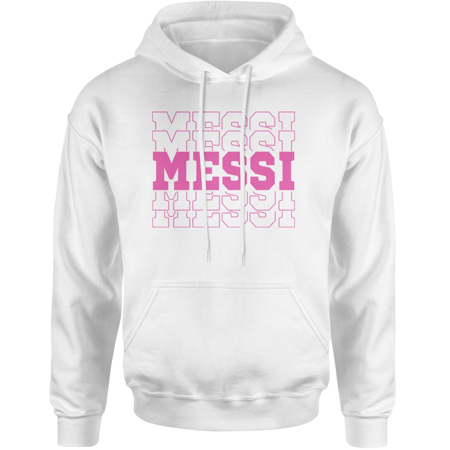 Messi Miami Futbol Adult Hoodie Sweatshirt White