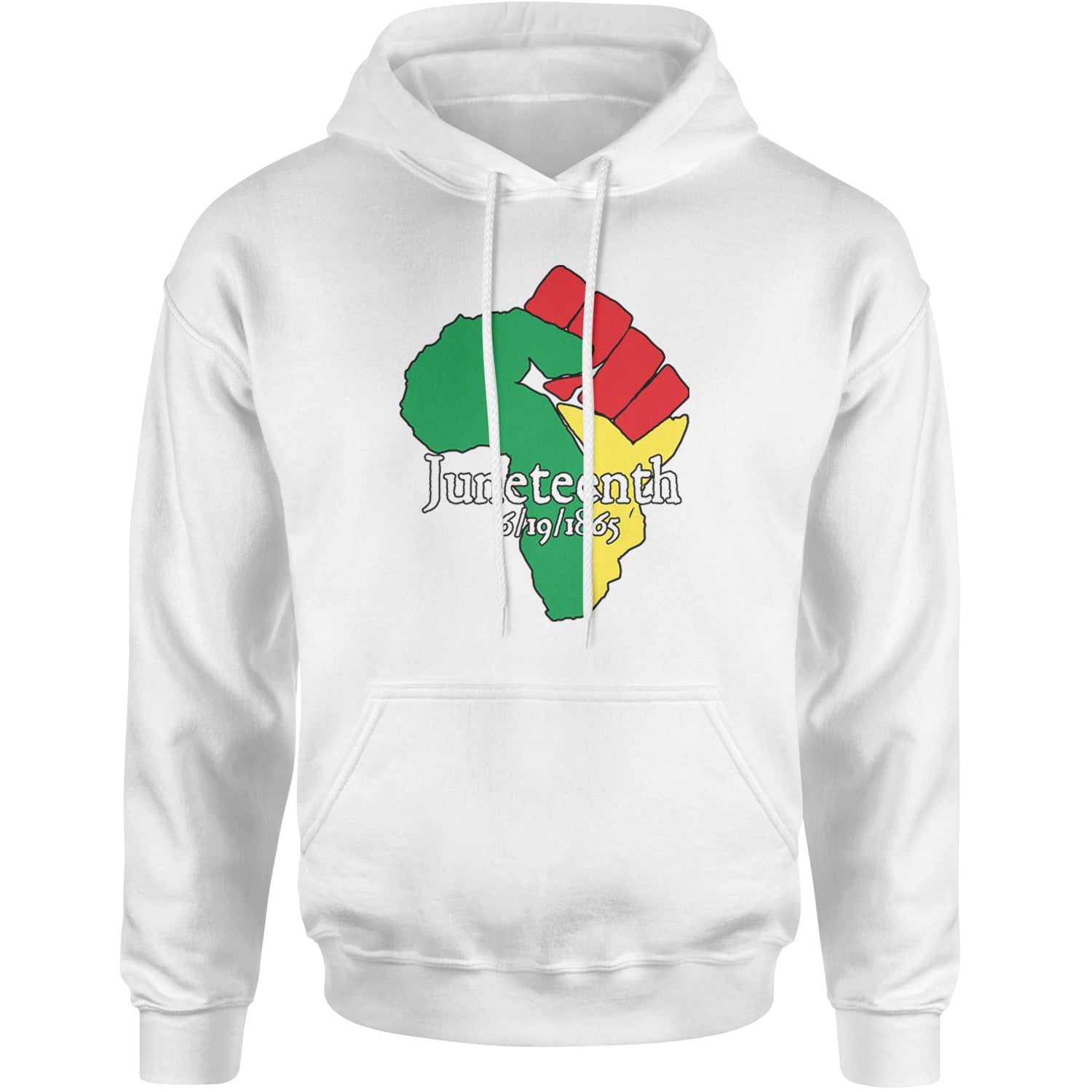 Juneteenth Raised Fist Africa Celebrate Emancipation Day Adult Hoodie Sweatshirt White