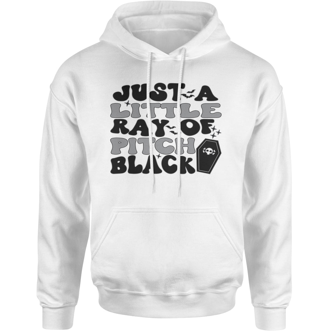 Just A Little Ray of Pitch Black Adult Hoodie Sweatshirt White