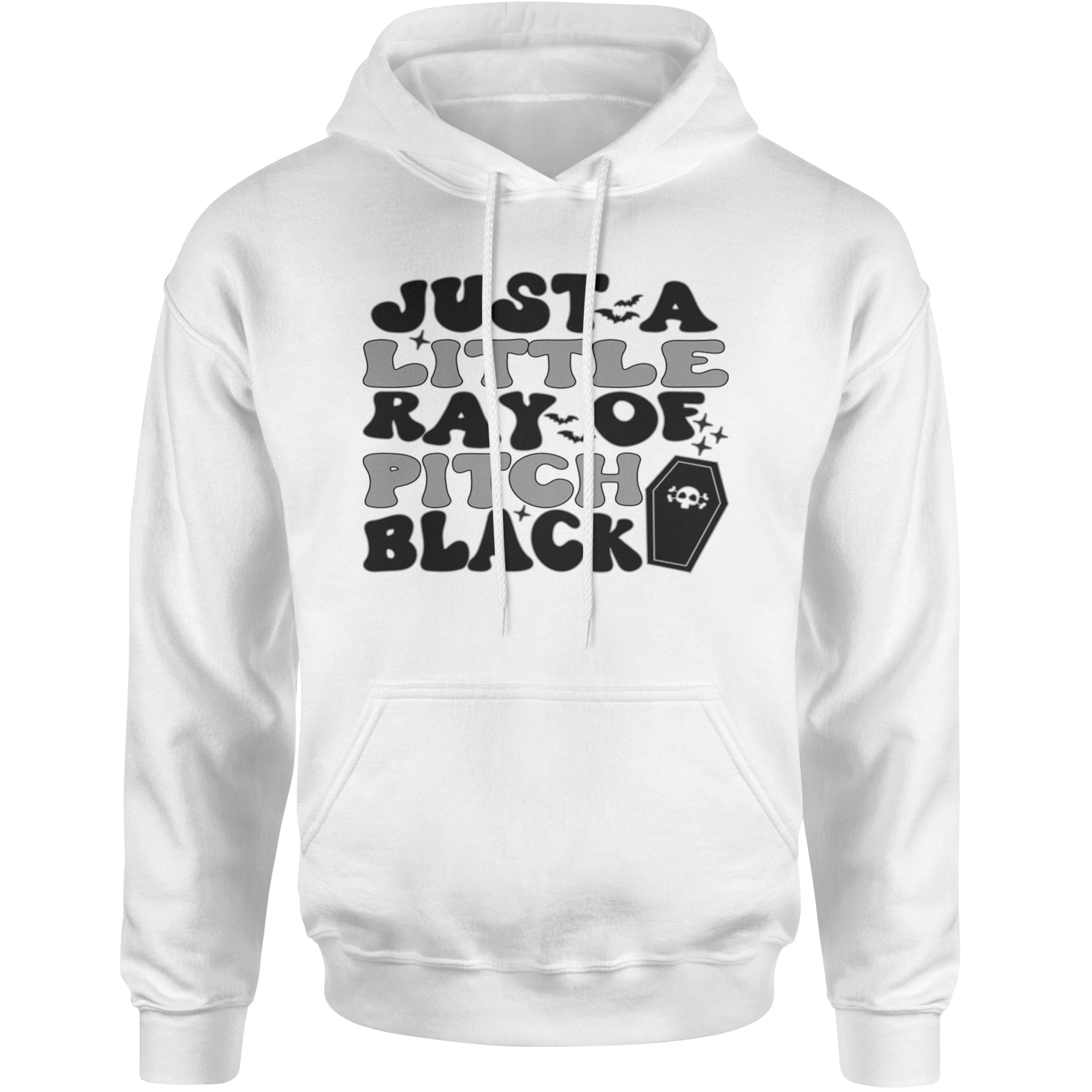 Just A Little Ray of Pitch Black Adult Hoodie Sweatshirt White