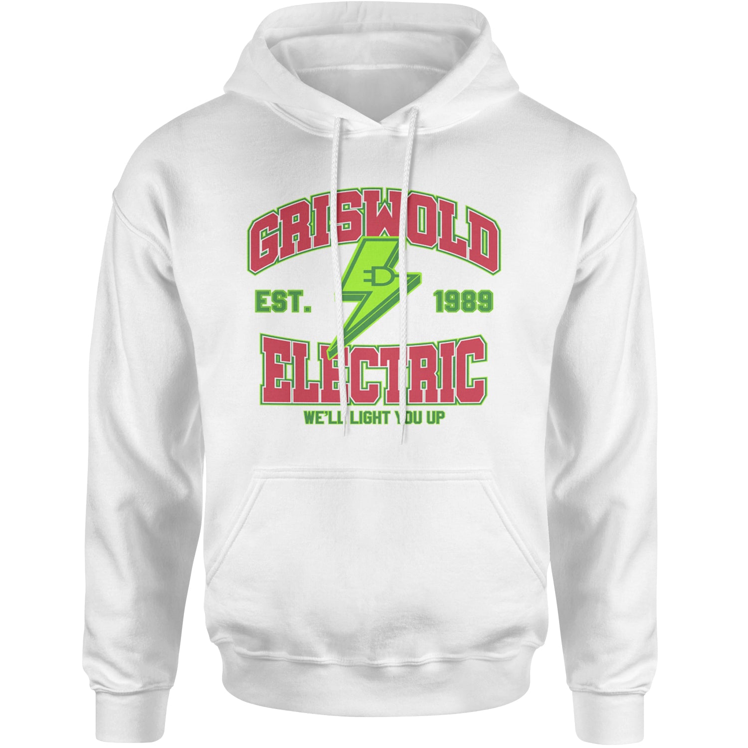 Griswold Electric We'll Light You Up Adult Hoodie Sweatshirt White