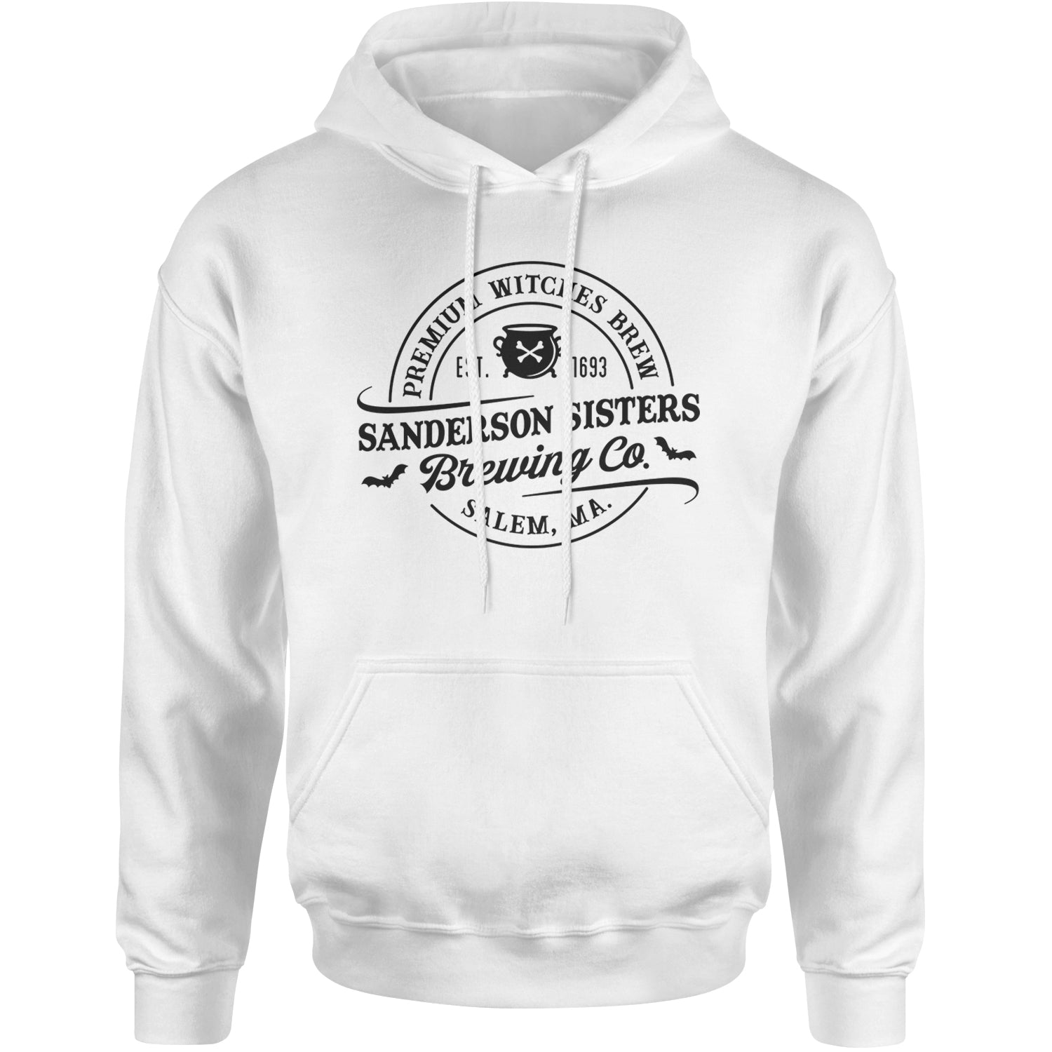 Sanderson Sisters Brewing Company Witches Brew Adult Hoodie Sweatshirt White