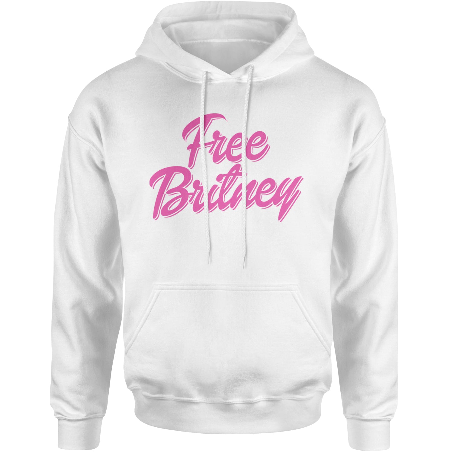 Pink Free Britney Adult Hoodie Sweatshirt White