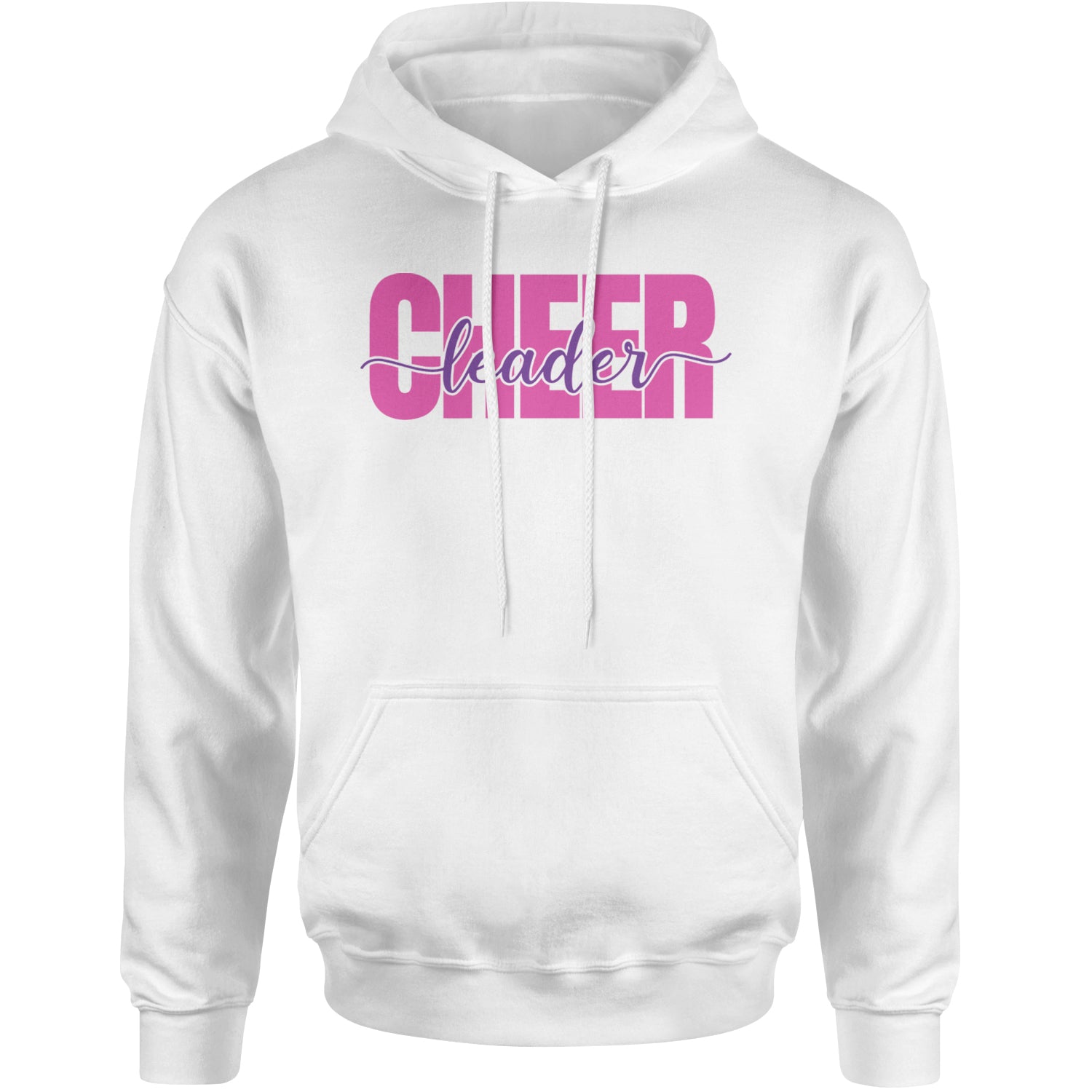 Cheerleader with Scripted Flair Adult Hoodie Sweatshirt White