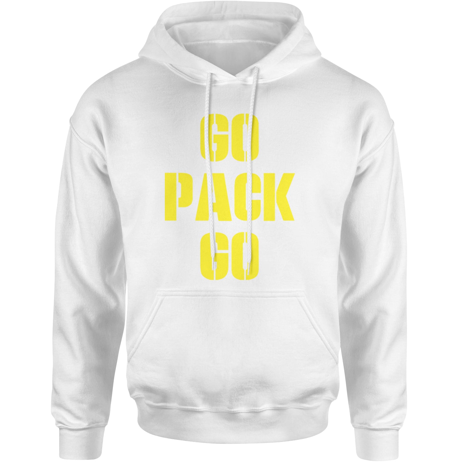 Go Pack Go Green Bay Adult Hoodie Sweatshirt White