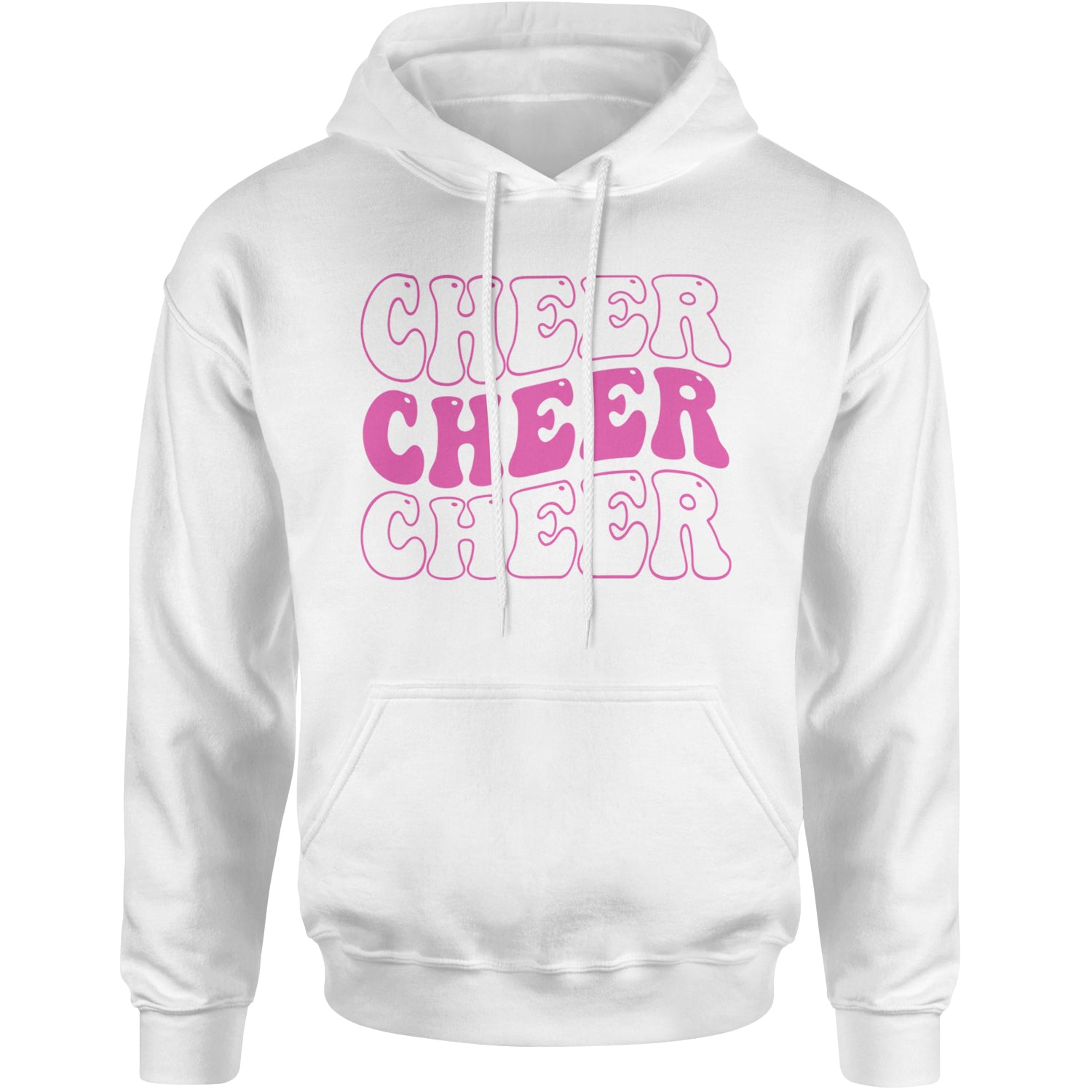 Cheer Cheer Cheer Adult Hoodie Sweatshirt White