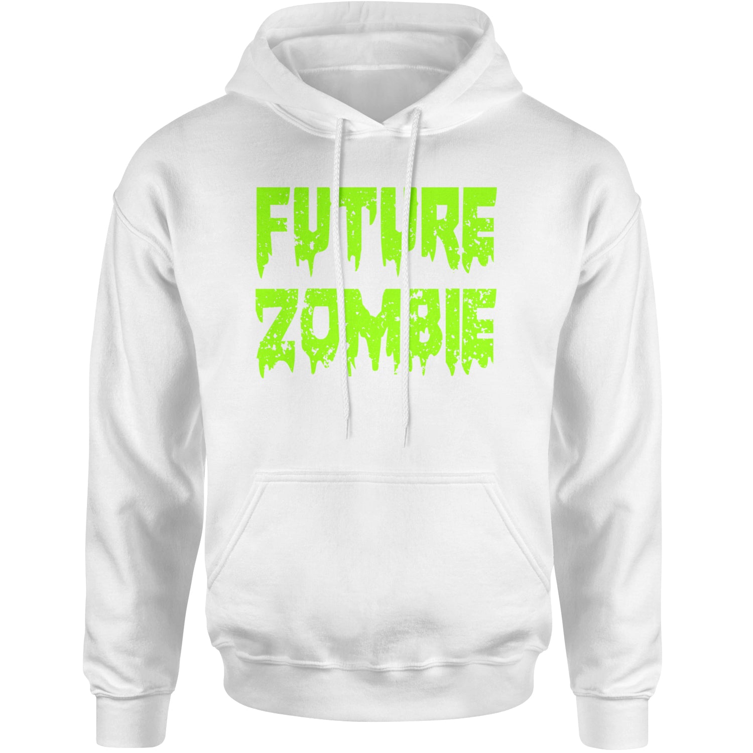 Future Zombie Horror Adult Hoodie Sweatshirt White