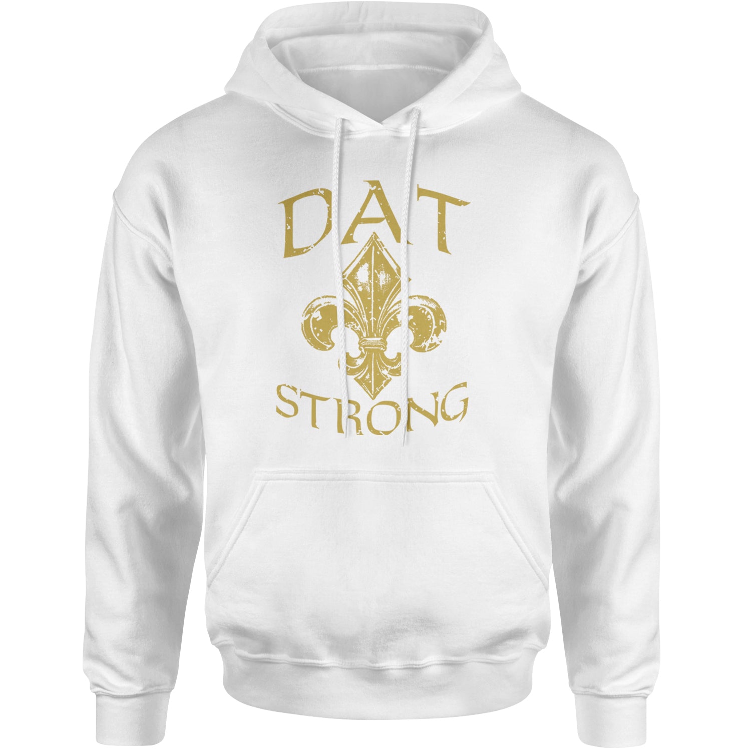 Dat Strong New Orleans   Adult Hoodie Sweatshirt White