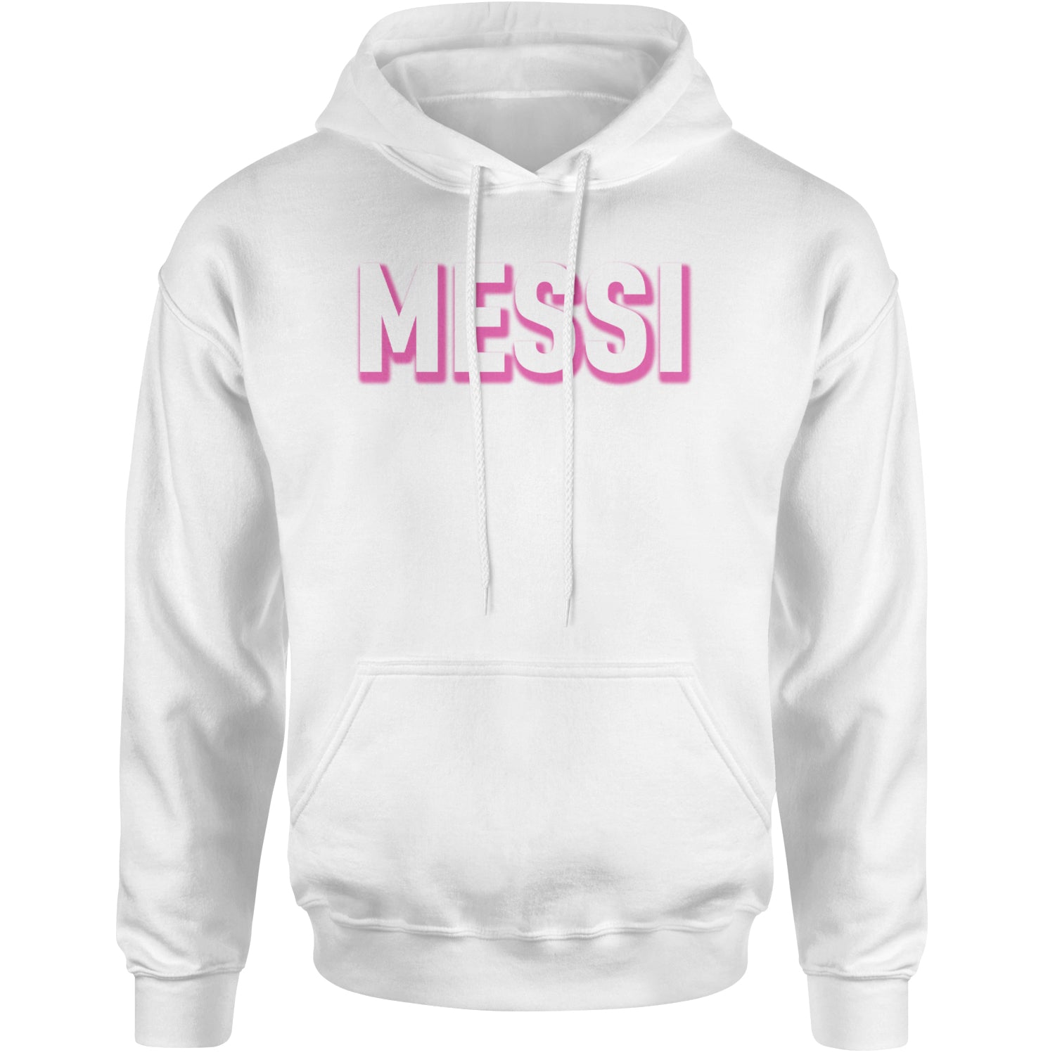 Messi OUTLINE Miami Futbol Adult Hoodie Sweatshirt White