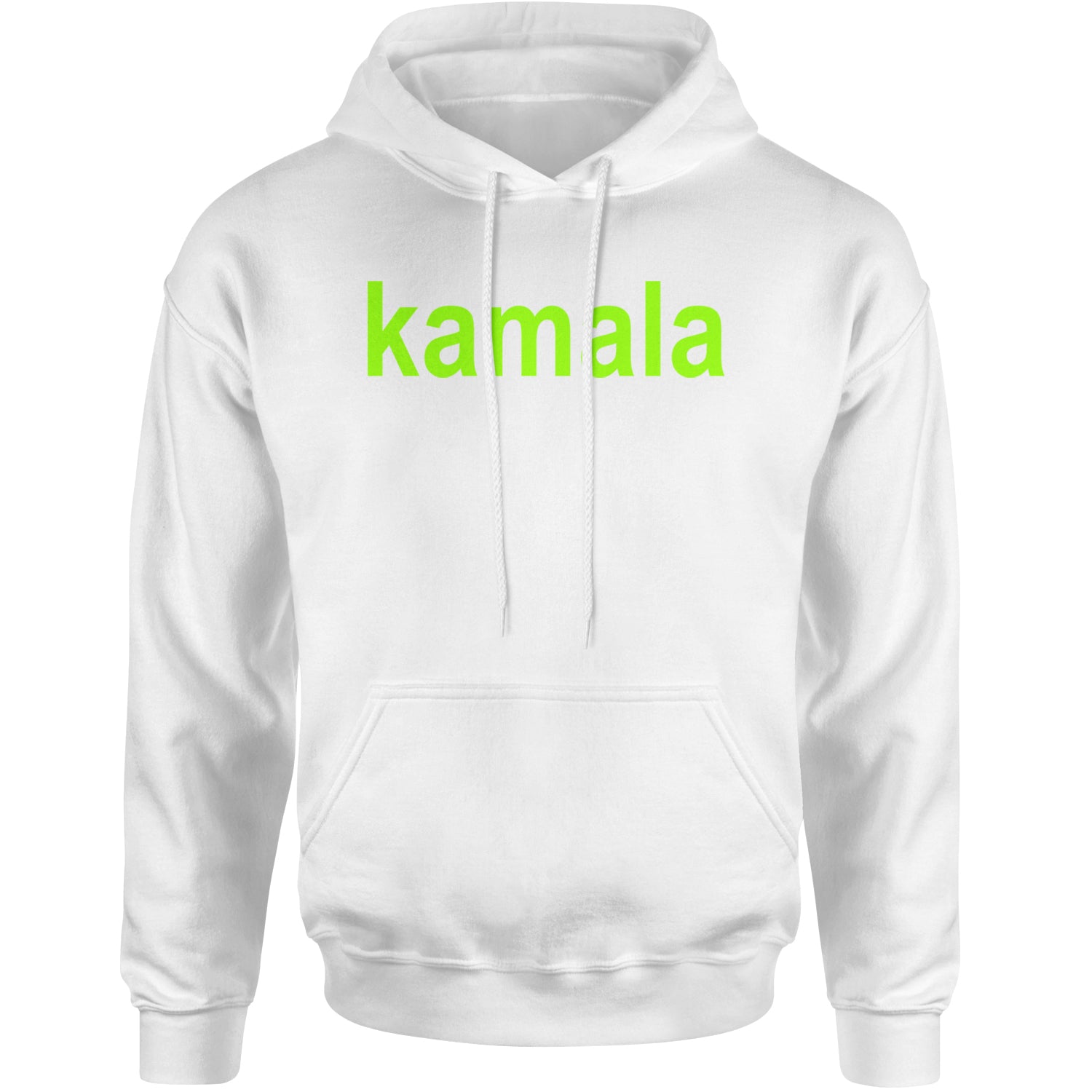 Kamala Bright Green Brat Coconut Tree Adult Hoodie Sweatshirt White