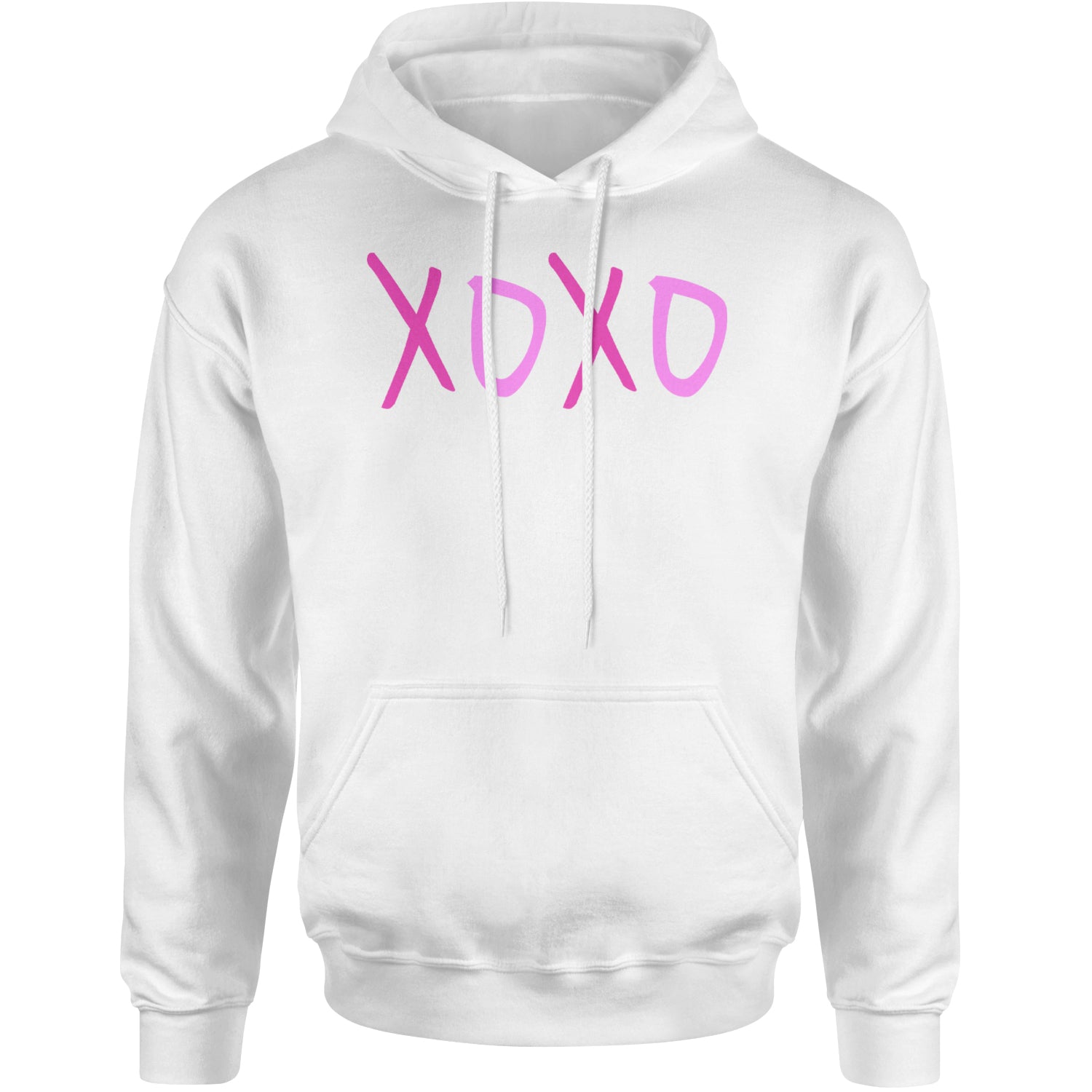 XOXO Pink Print Adult Hoodie Sweatshirt White