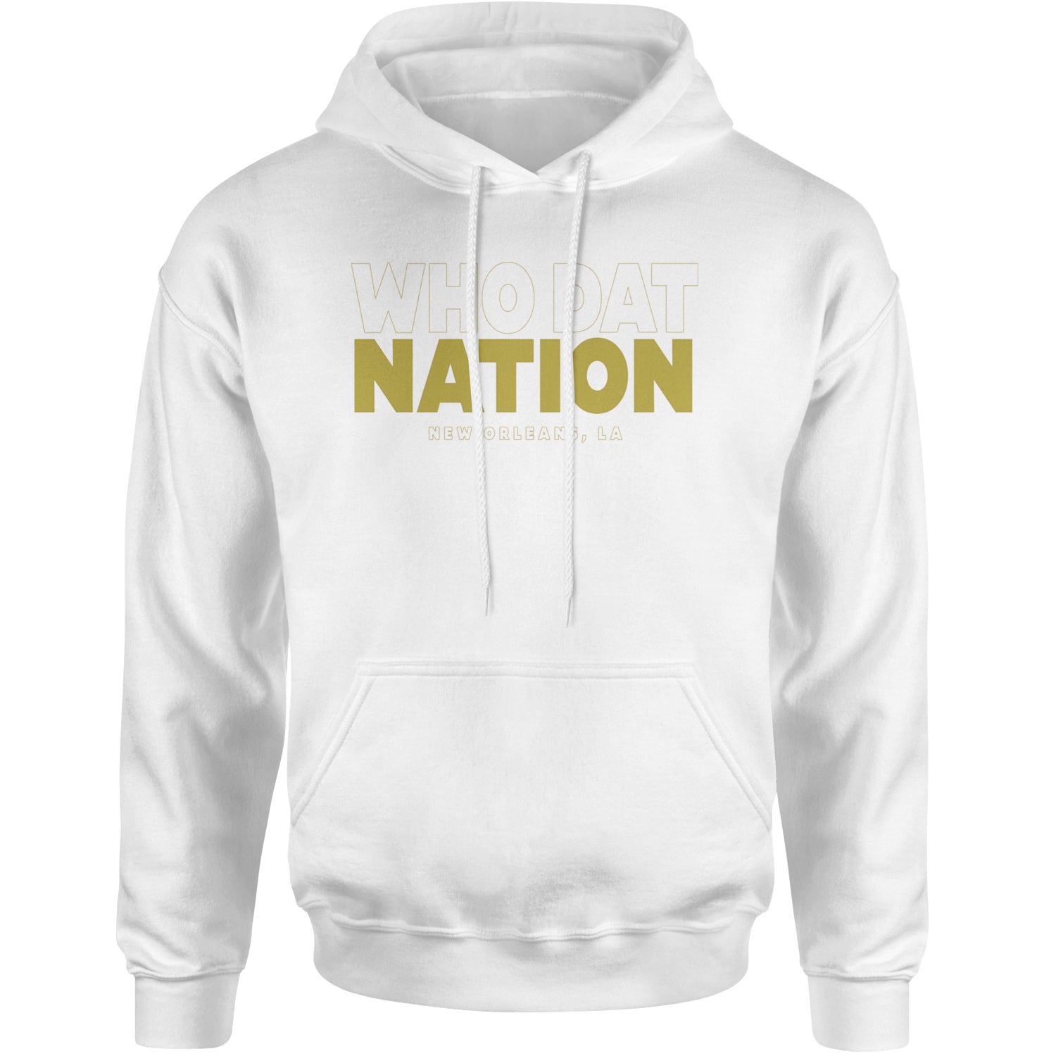 New Orleans Who Dat Nation Adult Hoodie Sweatshirt White