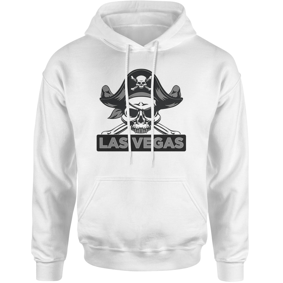 Raider Skull Straight Outta Las Vegas Adult Hoodie Sweatshirt White