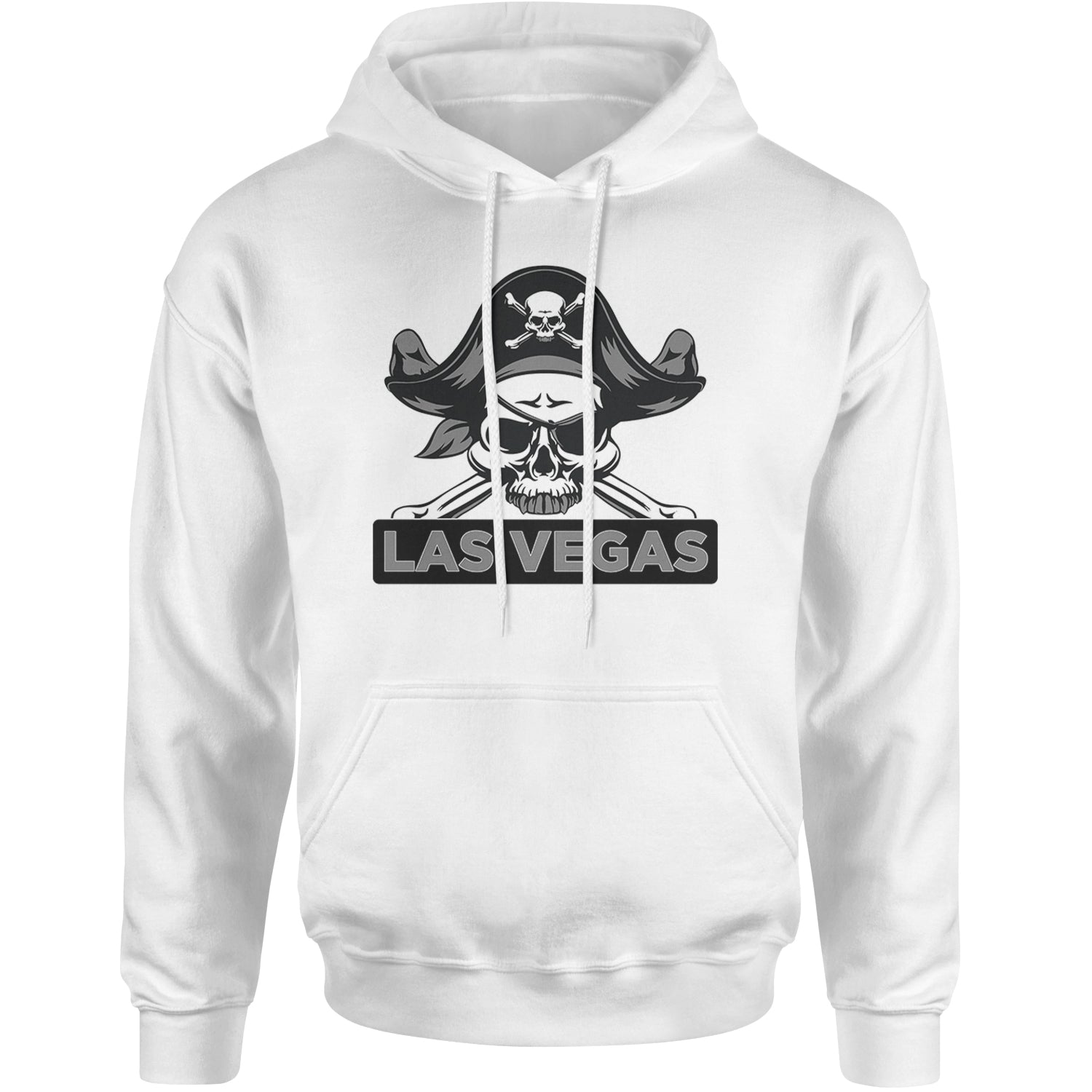 Raider Skull Straight Outta Las Vegas Adult Hoodie Sweatshirt White