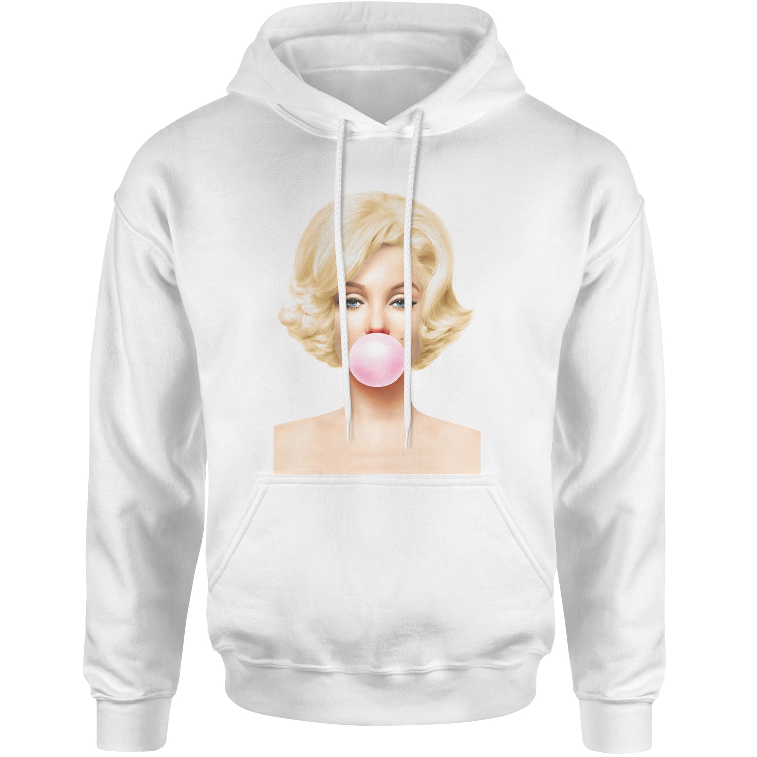 Ms. Monroe Pink Bubble Gum American Icon Adult Hoodie Sweatshirt White