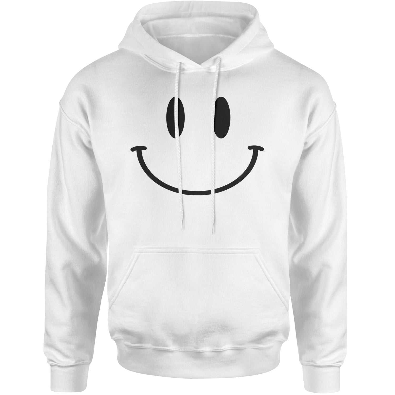 Smile Face Adult Hoodie Sweatshirt White