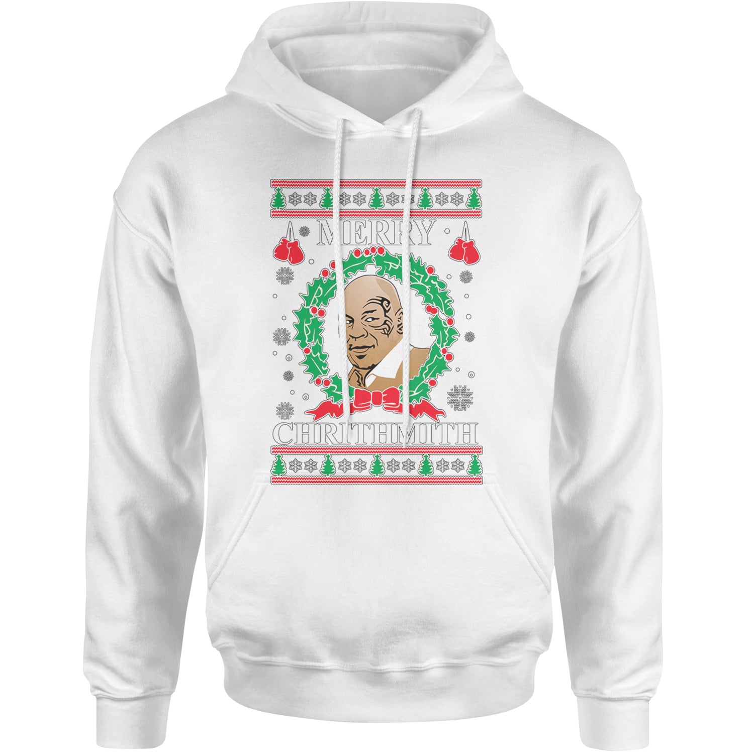 Merry Chrithmith Ugly Christmas Adult Hoodie Sweatshirt White