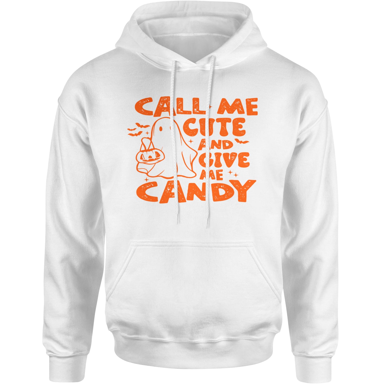 Call Me Cute And Give Me Candy Adult Hoodie Sweatshirt White