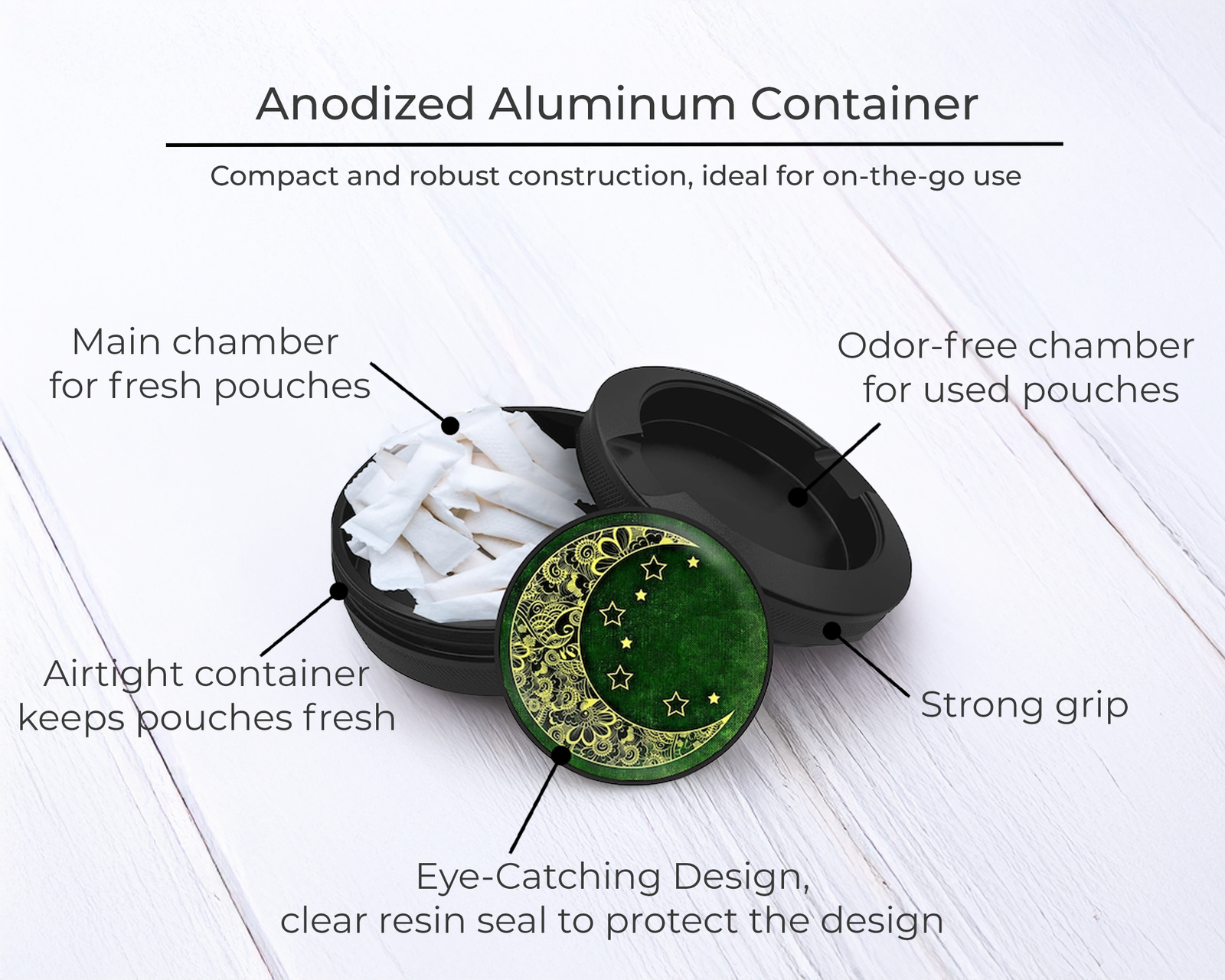 Zyn Storage Case Classic Hollywood Pinup Glam Black