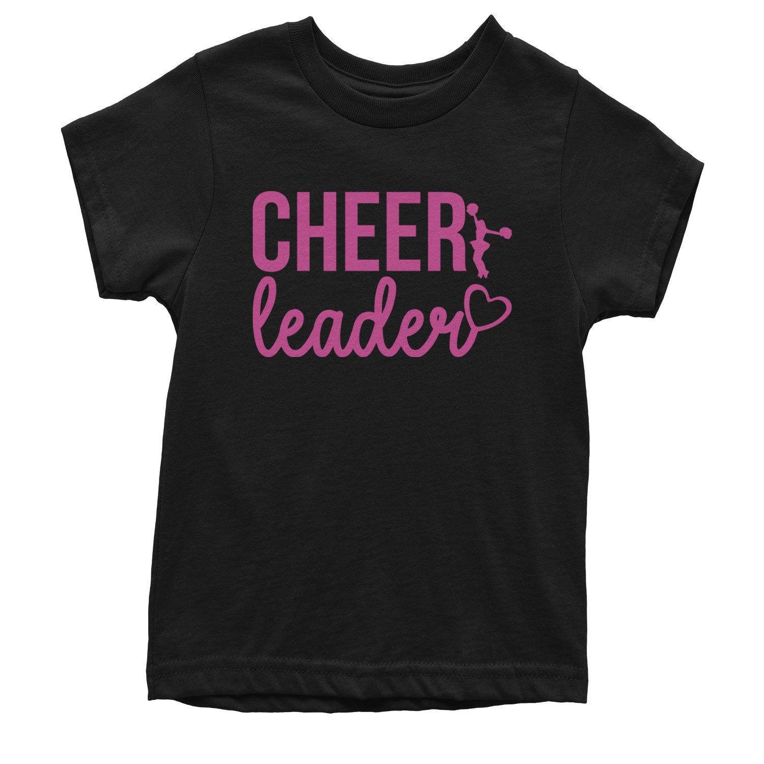 Cheerleader Heart Love Youth T-shirt Black