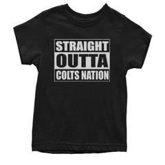 Straight Outta Colts Nation Football  Youth T-shirt Black